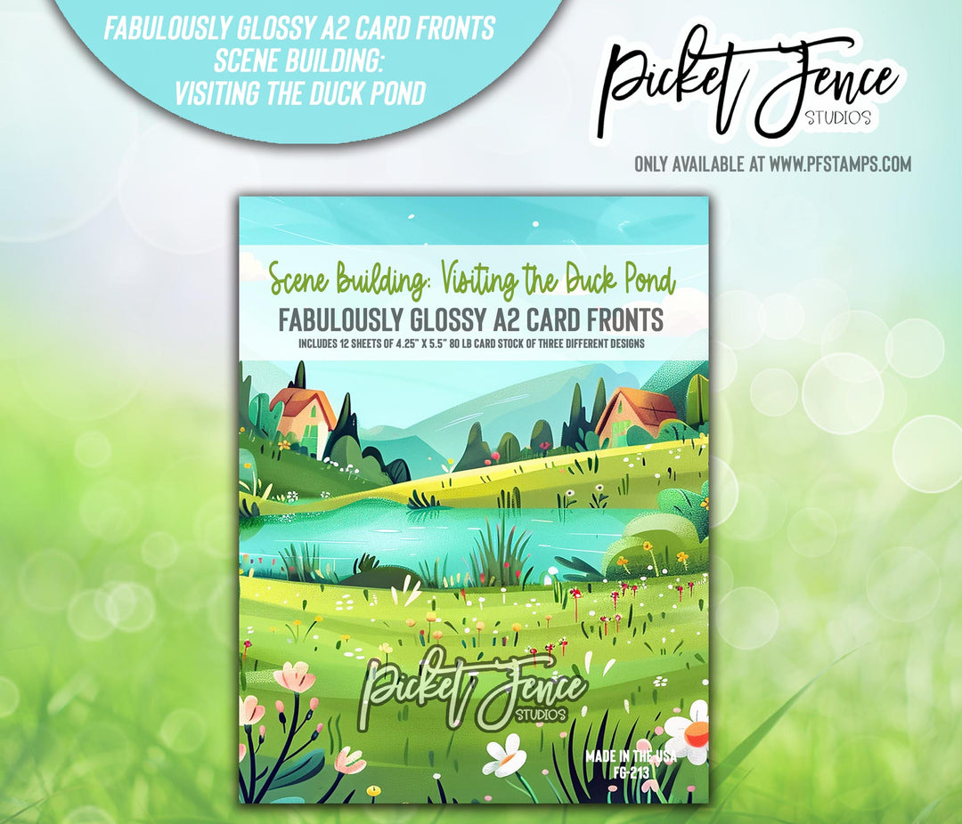 Fabulously A2 Glossy Card Fronts: Scene Building: Visiting the Duck Pond