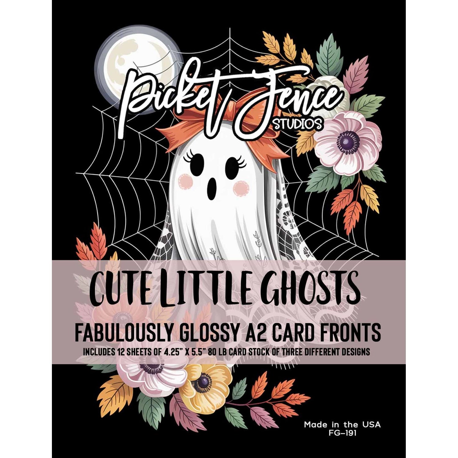 Fabulously Glossy A2 Card Fronts - Cute Little Ghosts