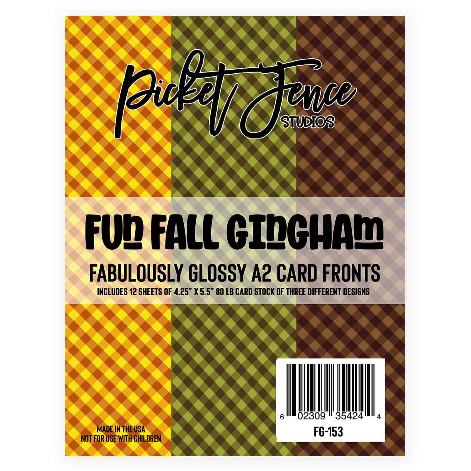 Fabulously A2 Glossy Card Fronts: Fall Gingham