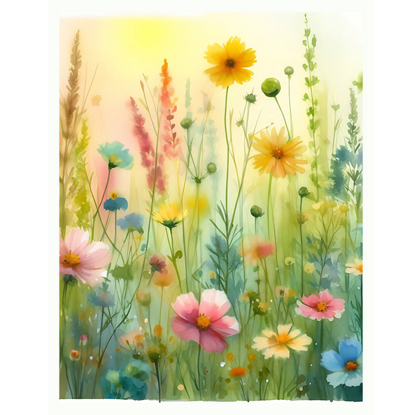 Fabulously Glossy A2 Card Fronts - Field of Wildflowers