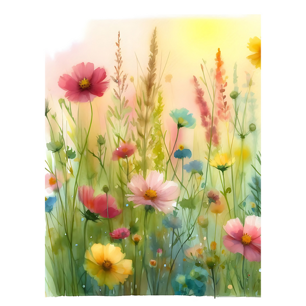 Fabulously Glossy A2 Card Fronts - Field of Wildflowers