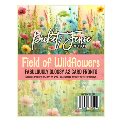 Fabulously Glossy A2 Card Fronts - Field of Wildflowers