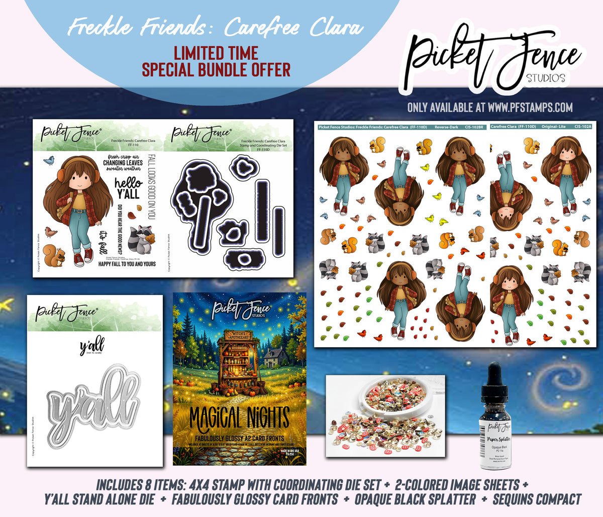 Perfect Card Making Kit: Freckle Friends: Carefree Clara (Darker Skin)