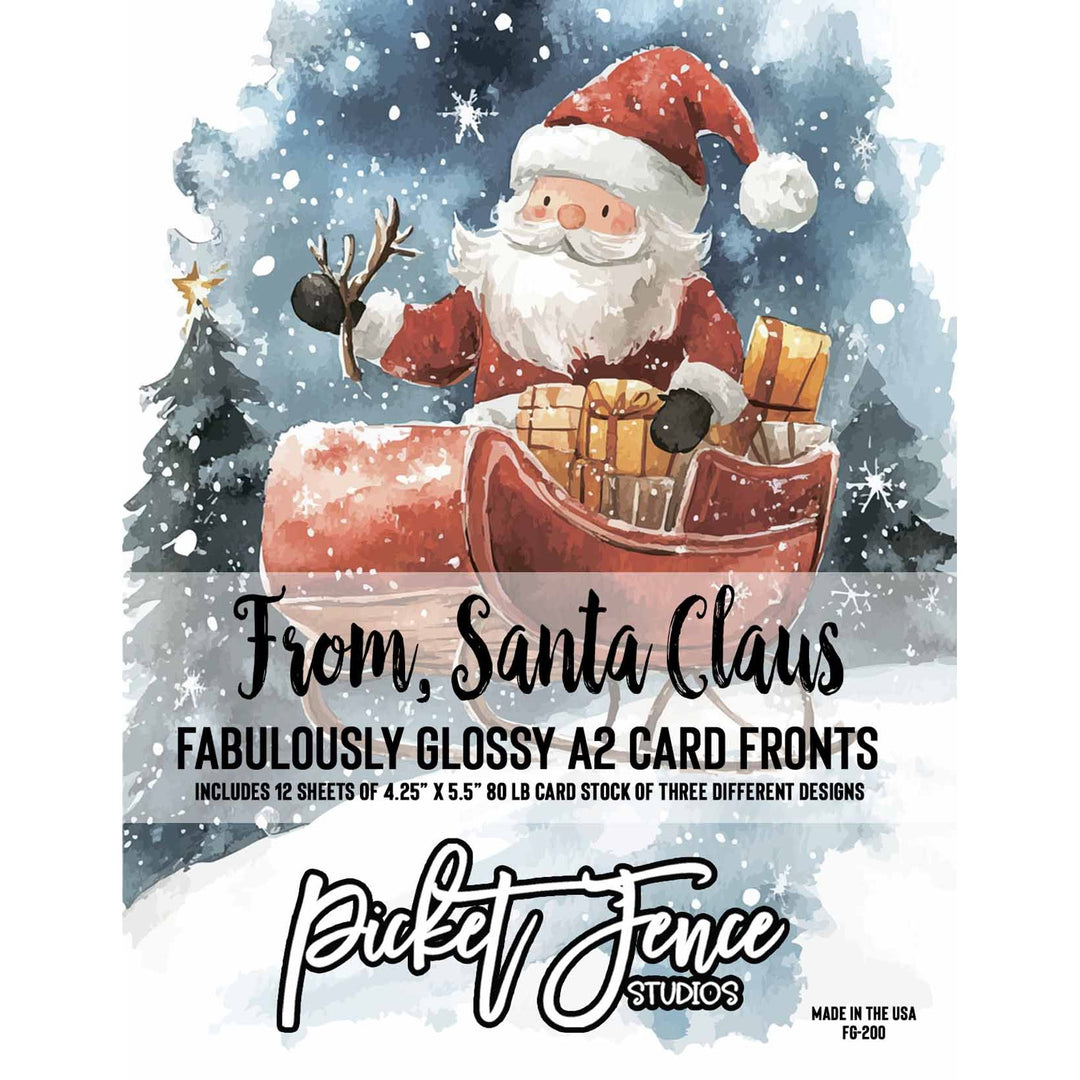 Fabulously Glossy A2 Card Fronts - From, Santa Claus
