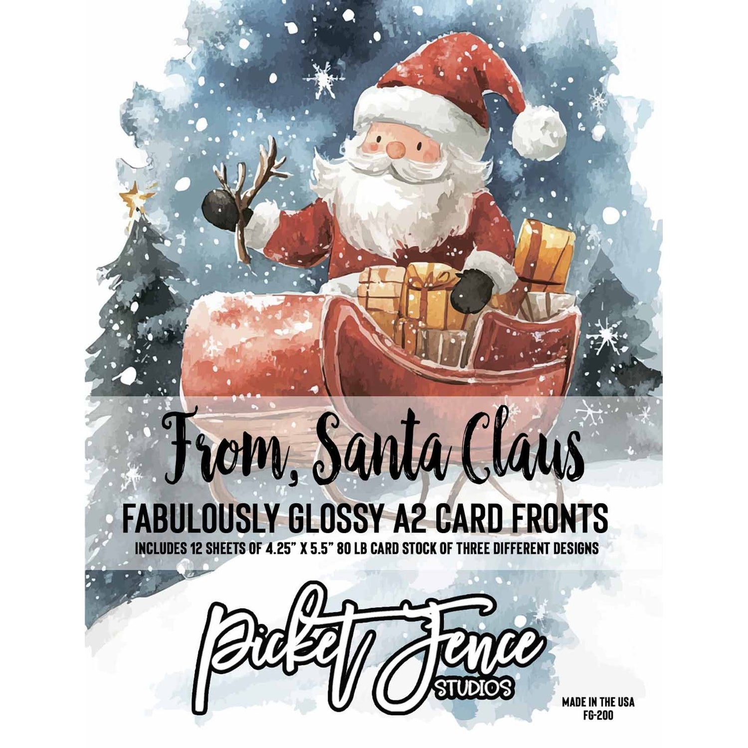 Fabulously Glossy A2 Card Fronts - From, Santa Claus