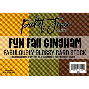 Fabulously Glossy Card Stock - Fun Fall Gingham