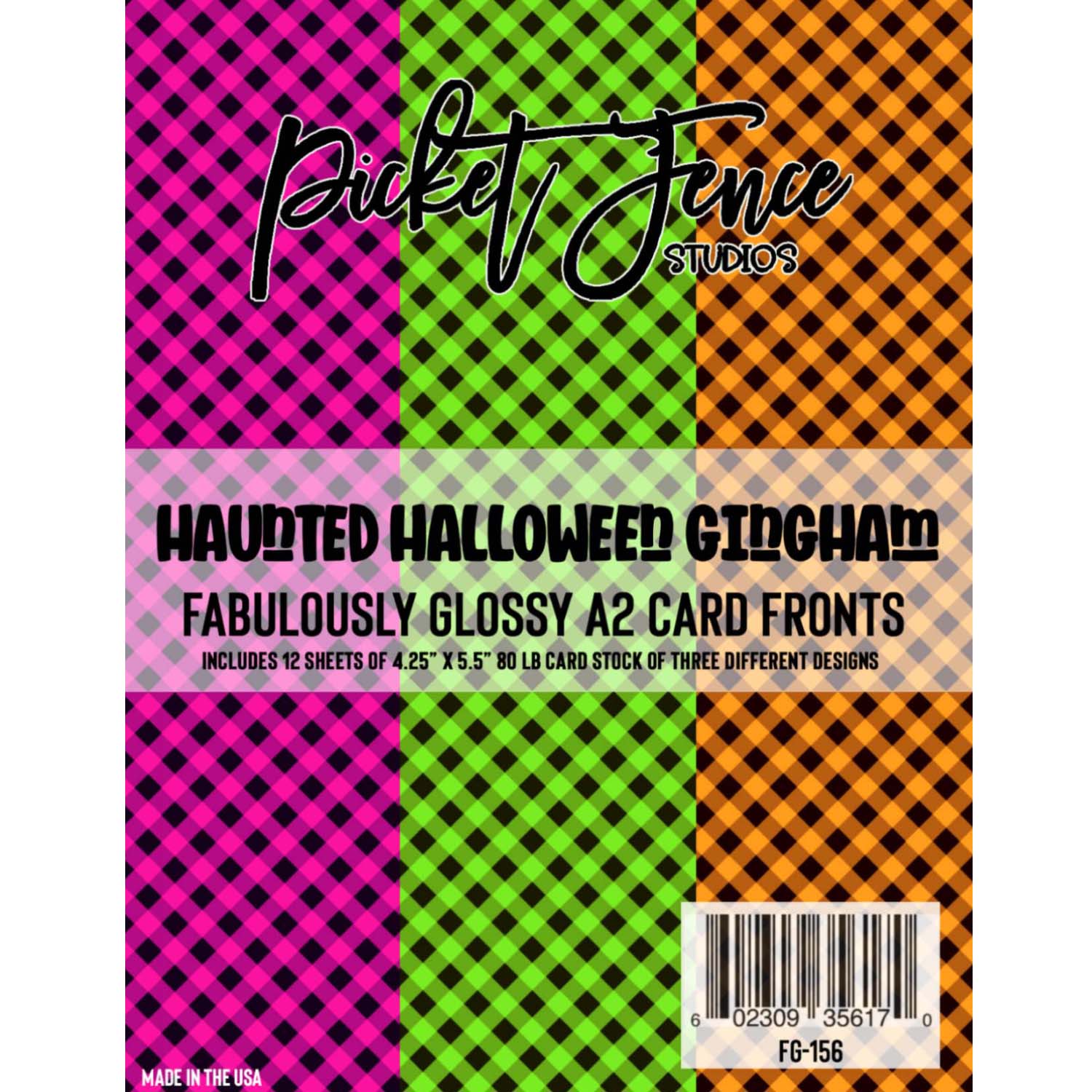 Fabulously Glossy A2 Card Fronts - Haunted Halloween Gingham