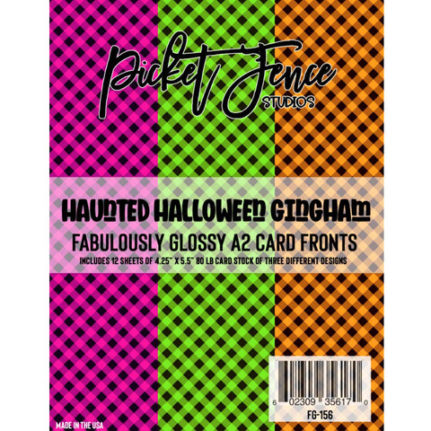 Fabulously Glossy A2 Card Fronts - Haunted Halloween Gingham