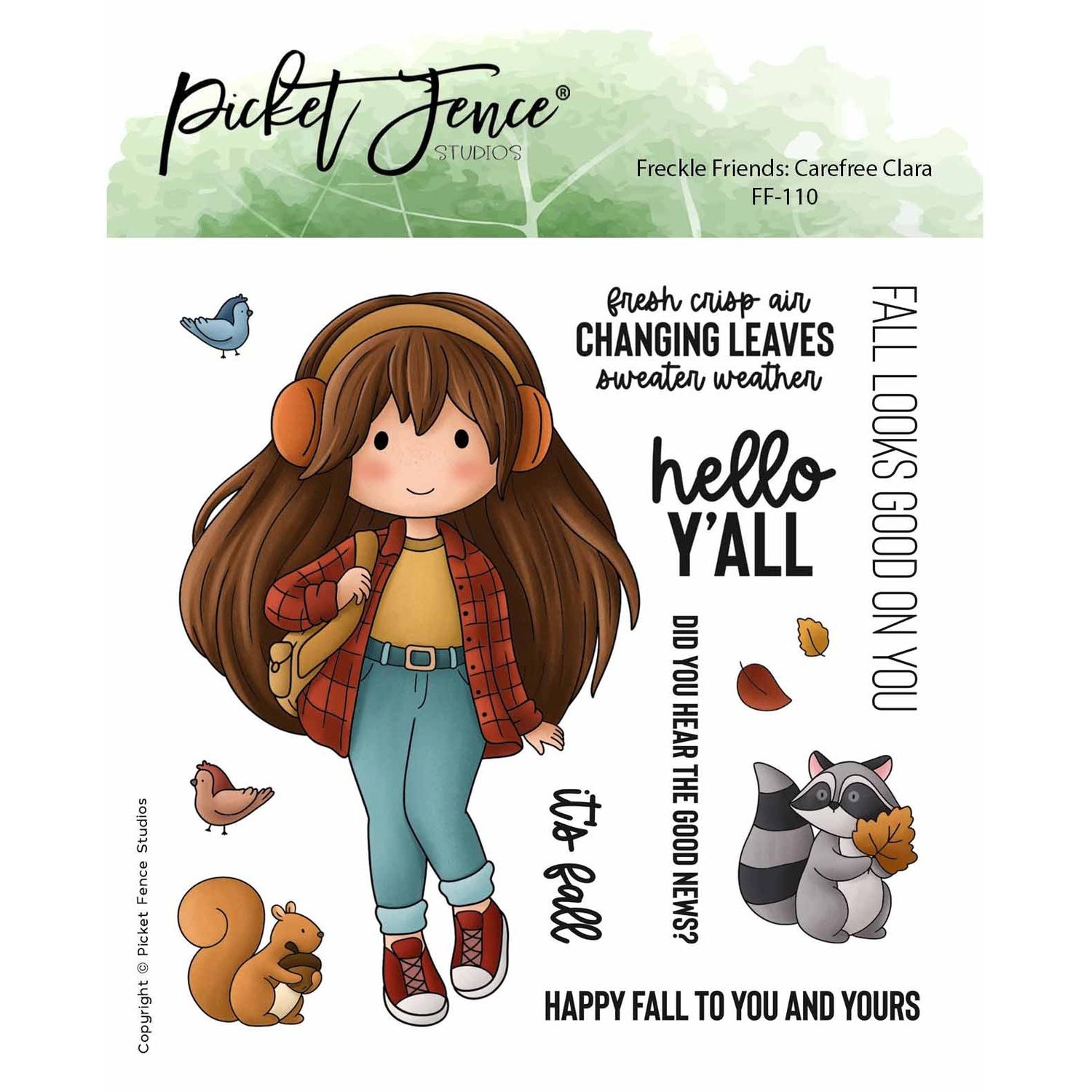 Colored Image Sheet - Freckle Friends: Carefree Clara (Light Skin & Brown Hair)