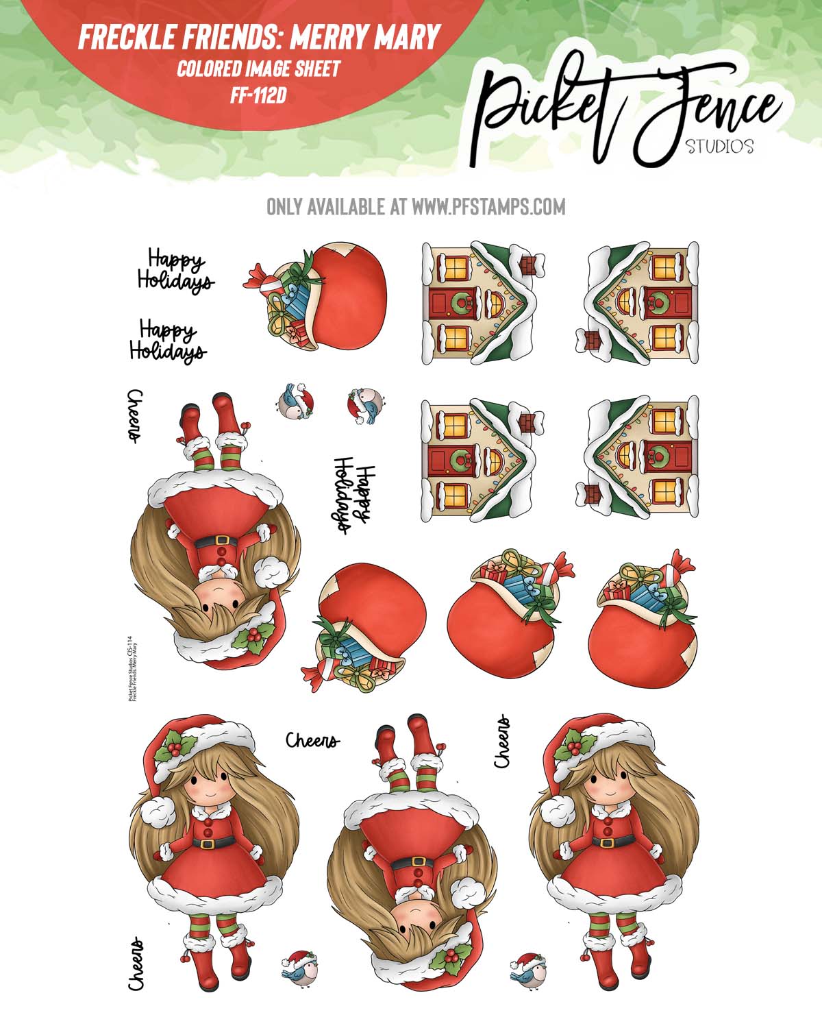 Freckle Friends: Merry Mary Colored Image Sheet (Lighter skin)