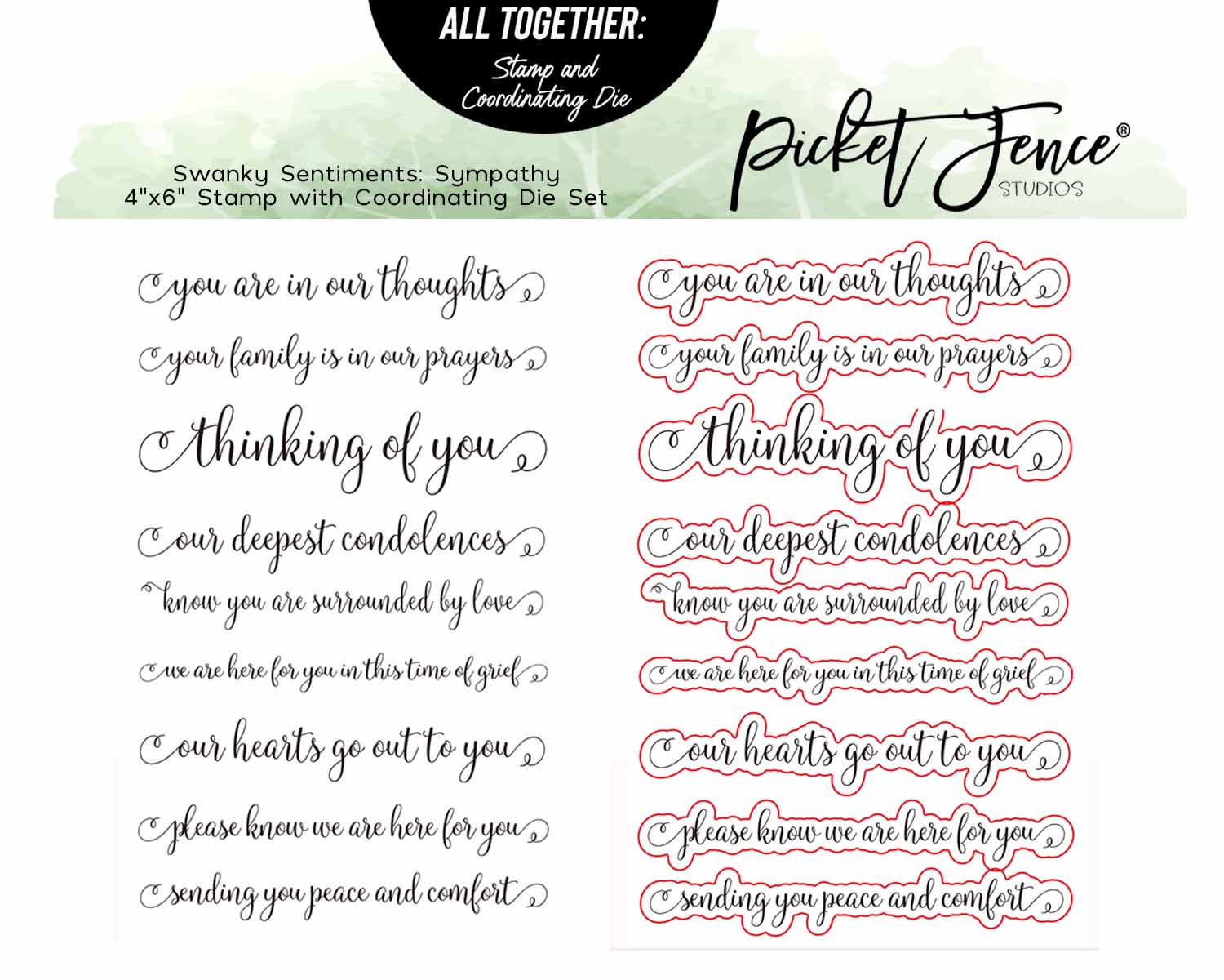 Swanky Sentiments: Sympathy with Coordinating Die Set