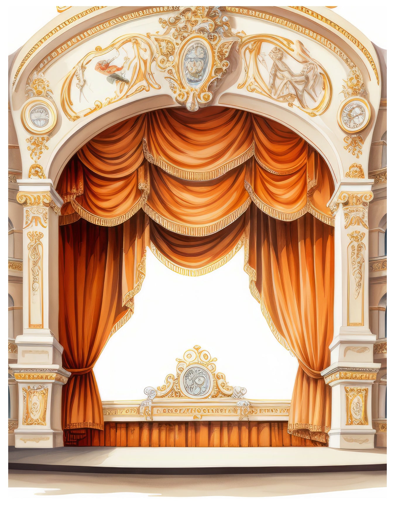 Fabulously Glossy A2 Card Fronts - Scene Building: A Golden Nutcracker Stage