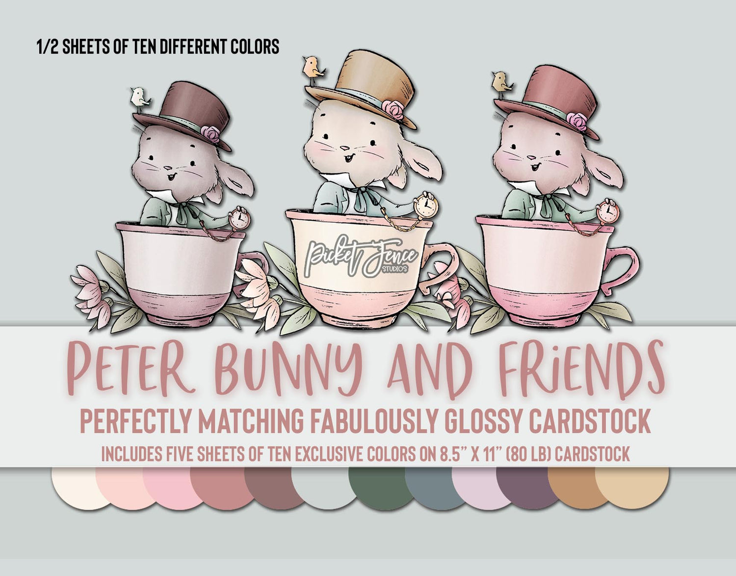 Perfect Matching Fabulously Glossy Cardstock: Peter Bunny and Friends (1/2 Sheets)