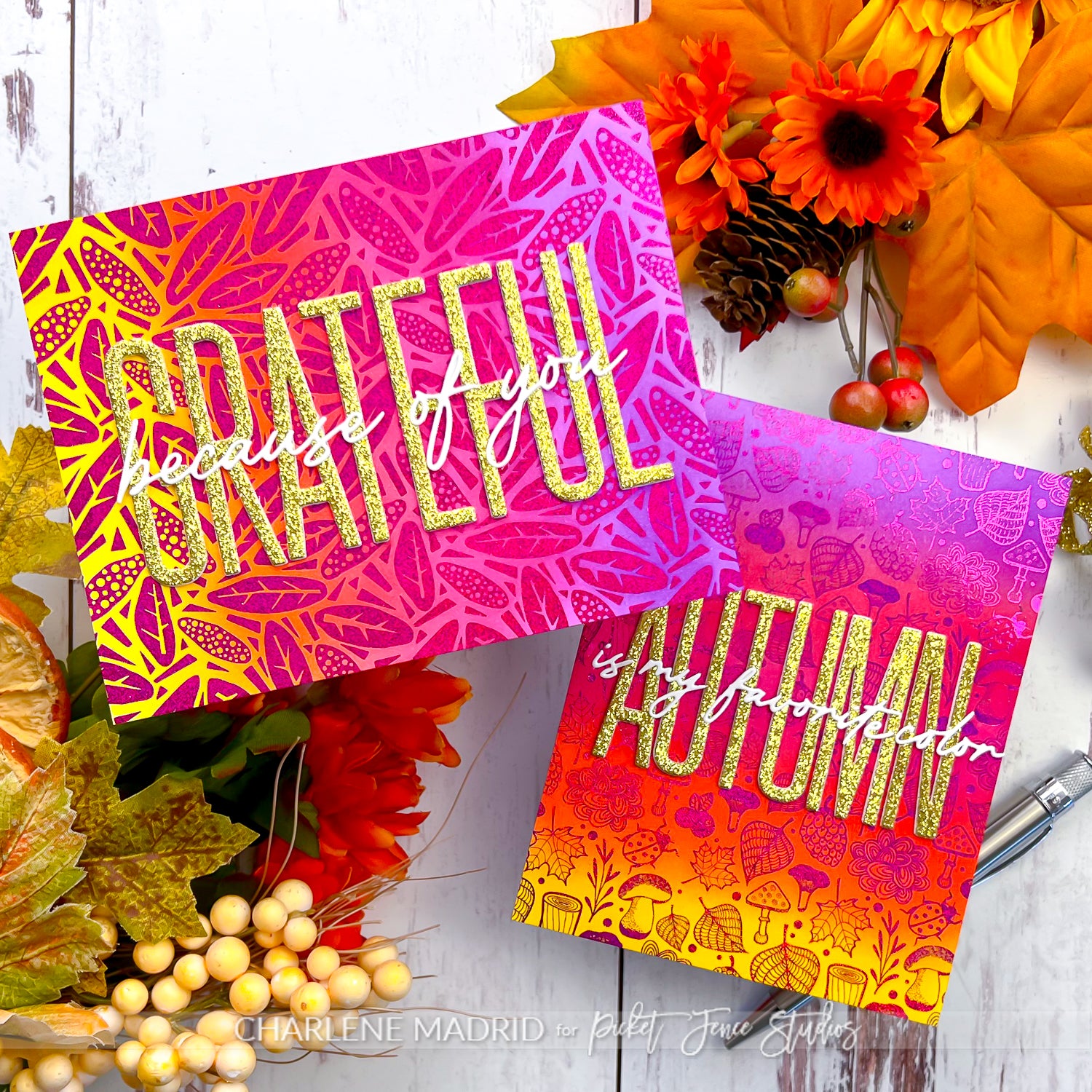 Fabulous Foiling Toner A2 Card Fronts - Fall Fever