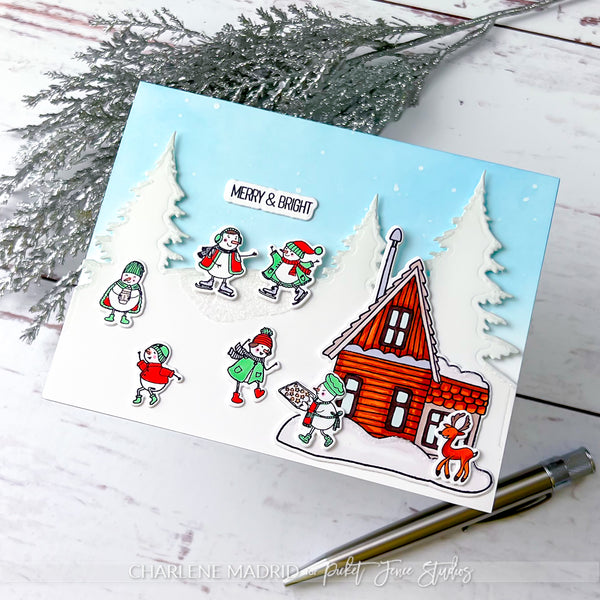 Snowman Village Stamp Set with FREE Coordinating Dies