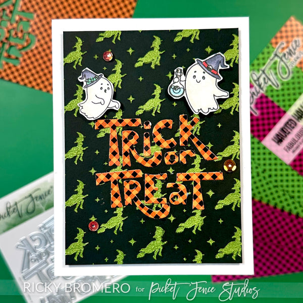 Fabulously Glossy A2 Card Fronts - Haunted Halloween Gingham