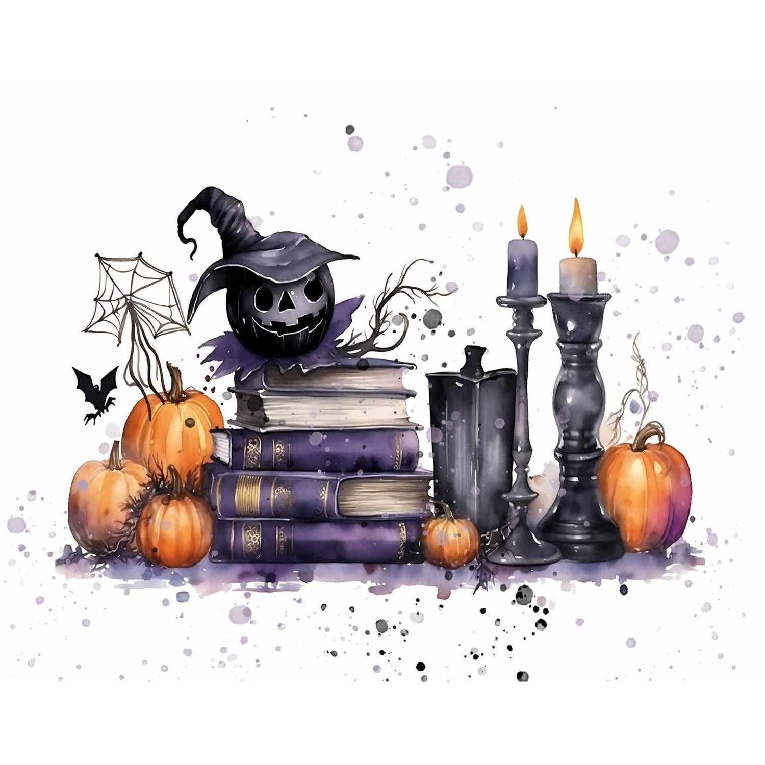 Fabulously Glossy A2 Card Fronts - Violet Halloween Scenes