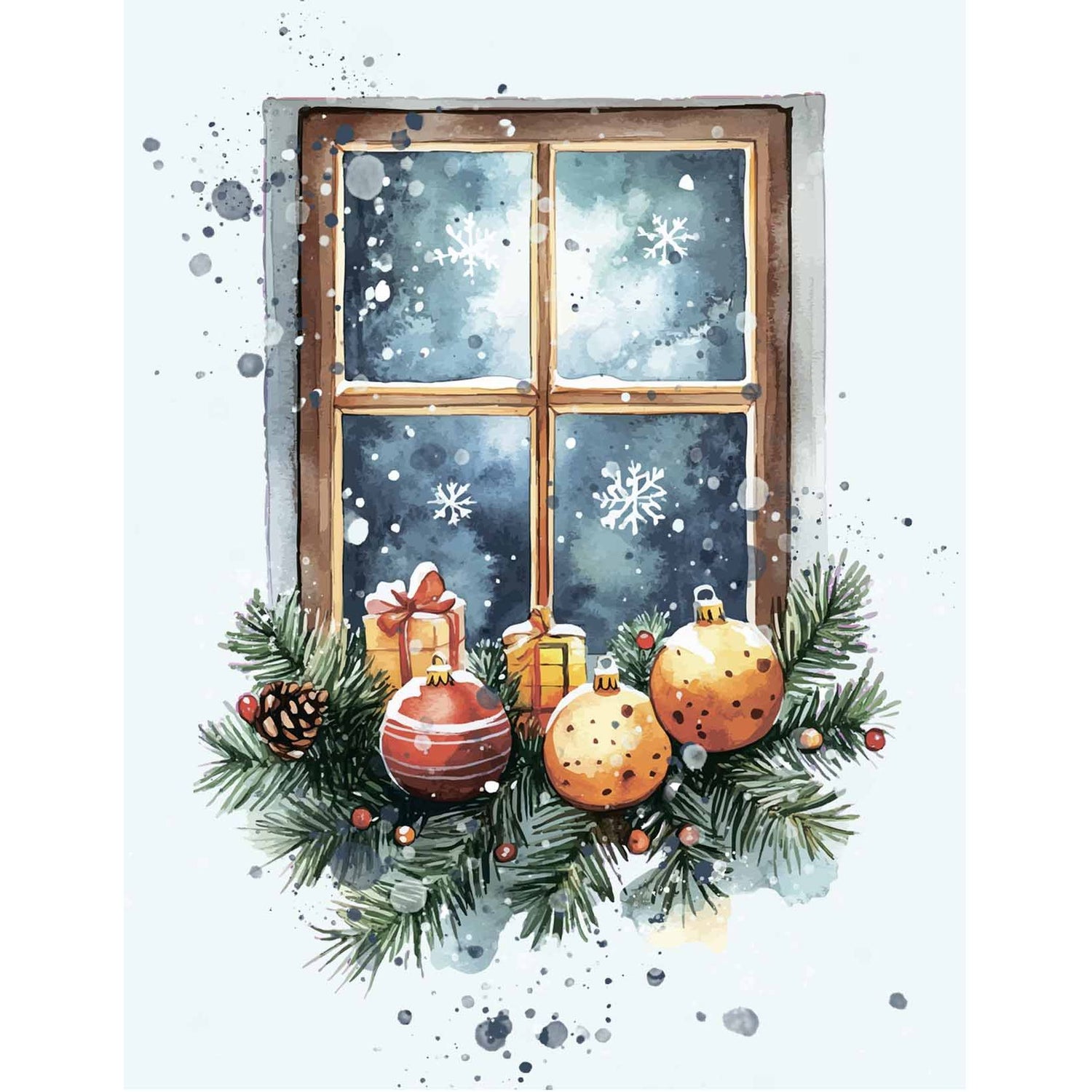 Fabulously Glossy A2 Card Fronts - Vintage Watercolor Windows