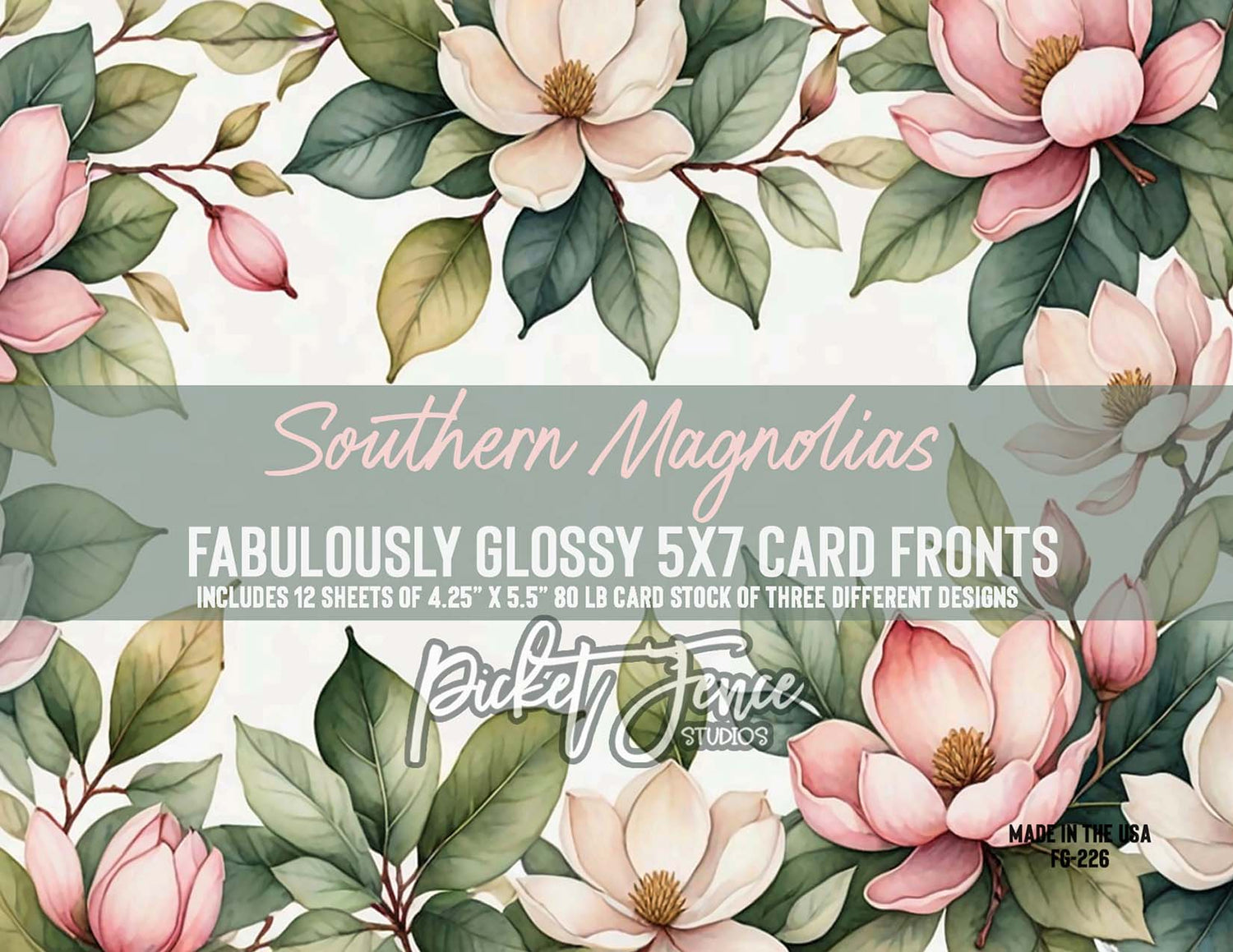 Fabulously A2 Glossy Card Fronts: 5x7 Southern Magnolias