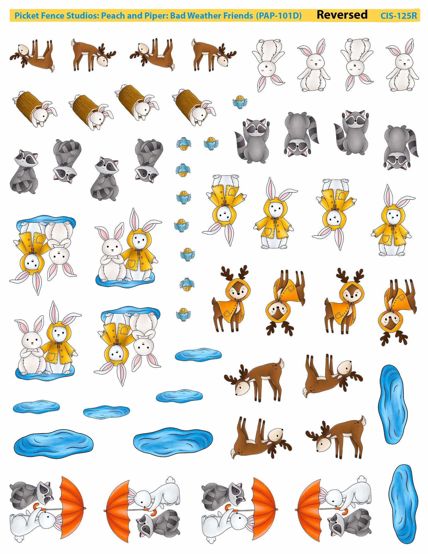 Colored Image Sheet: Peach and Piper: Bad Weather Friends (Reversed Orientation)