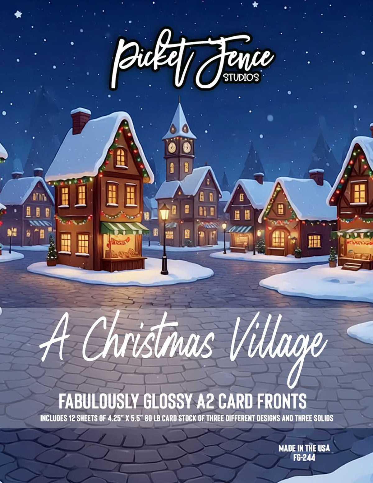 Fabulously Glossy A2 Card Fronts: A Christmas Village