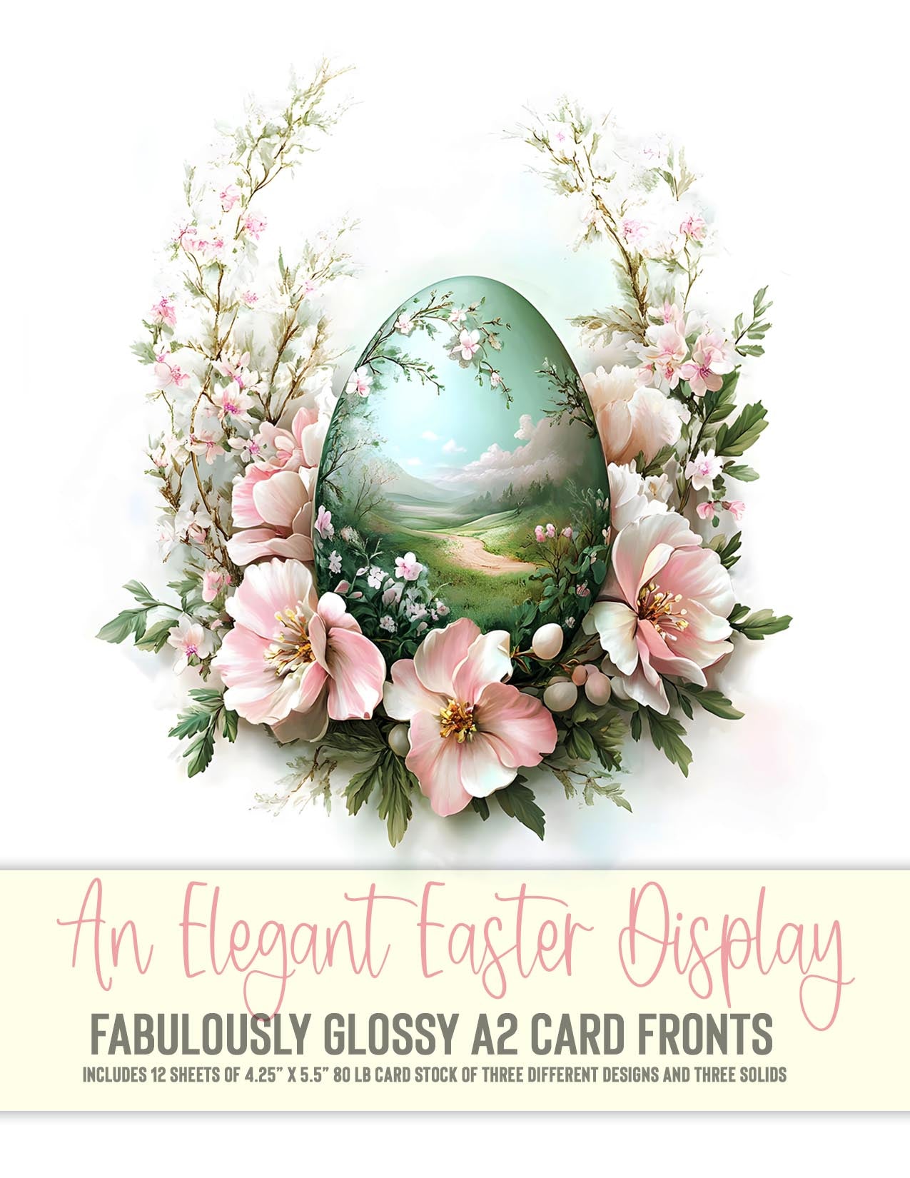 Fabulously A2 Glossy Card Fronts: An Elegant Easter Display