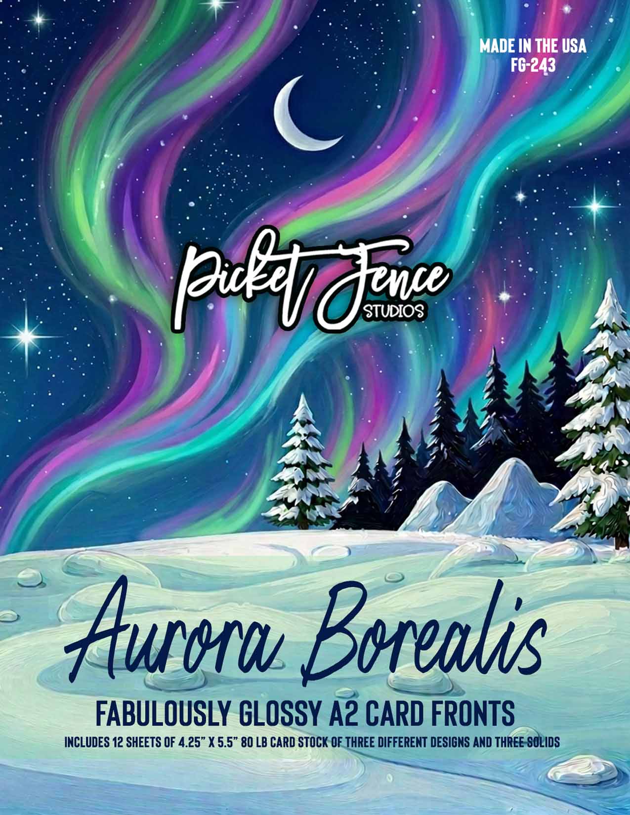 Fabulously Glossy A2 Card Fronts: Aurora Borealis