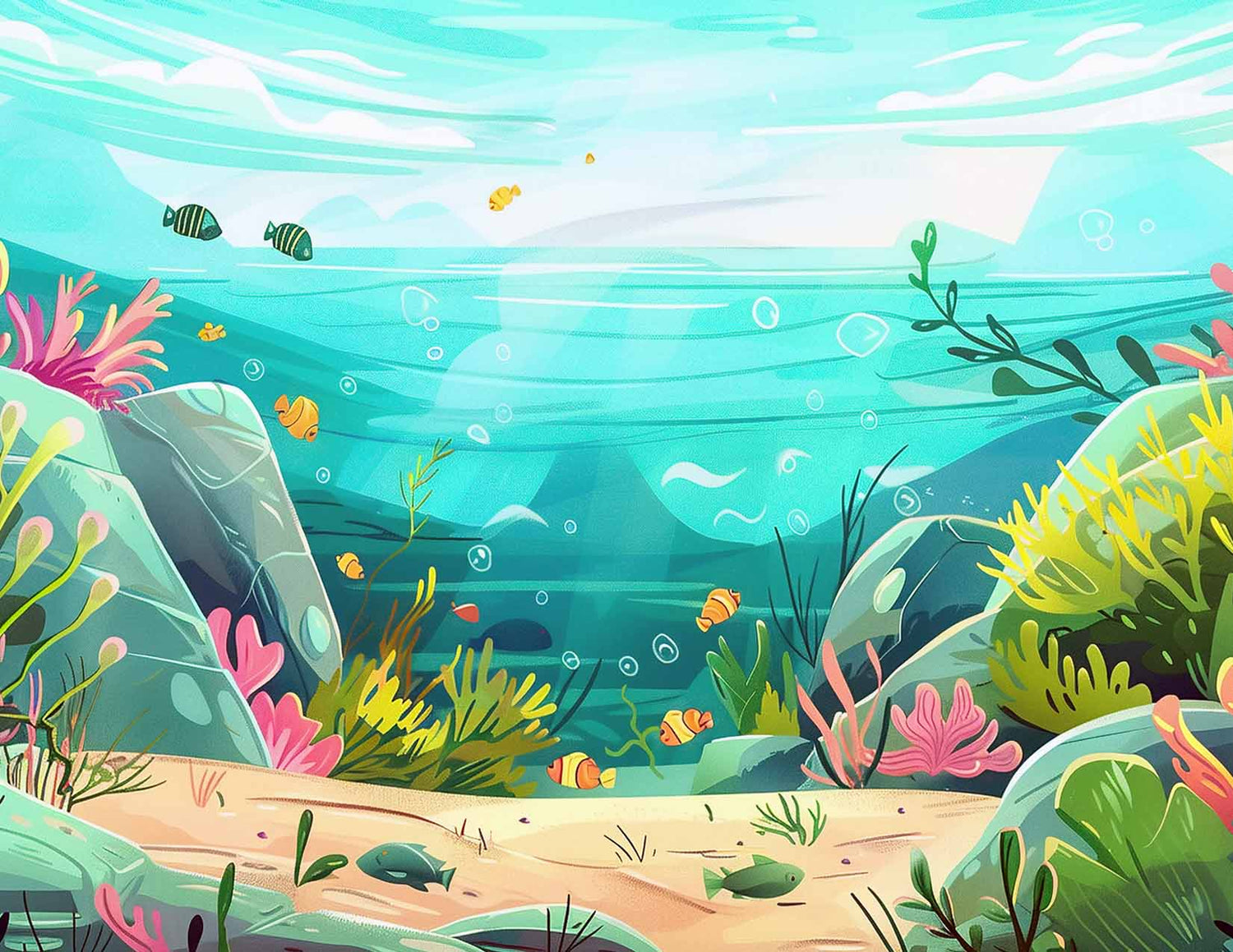 Fabulously A2 Glossy Card Fronts: Beneath the Waves