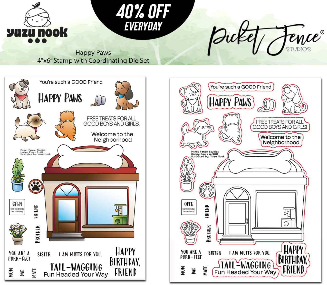 Happy Paws with Coordinating Die Set (Yuzu Nook)