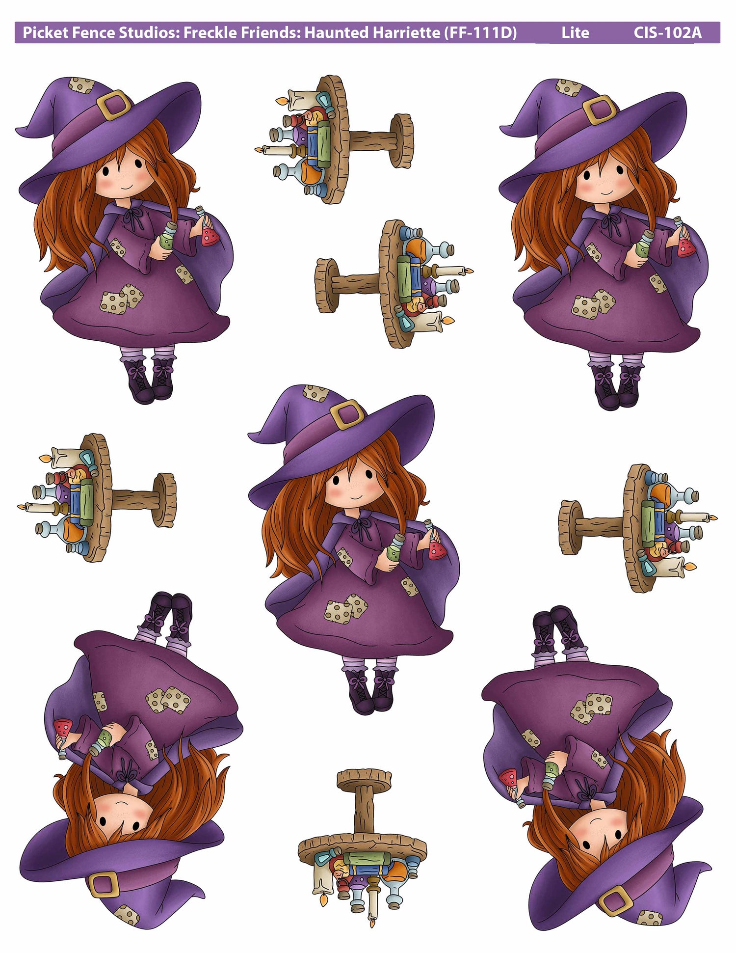Colored Image Sheet - Freckle Friends: Haunted Harriette (Lite Skin)