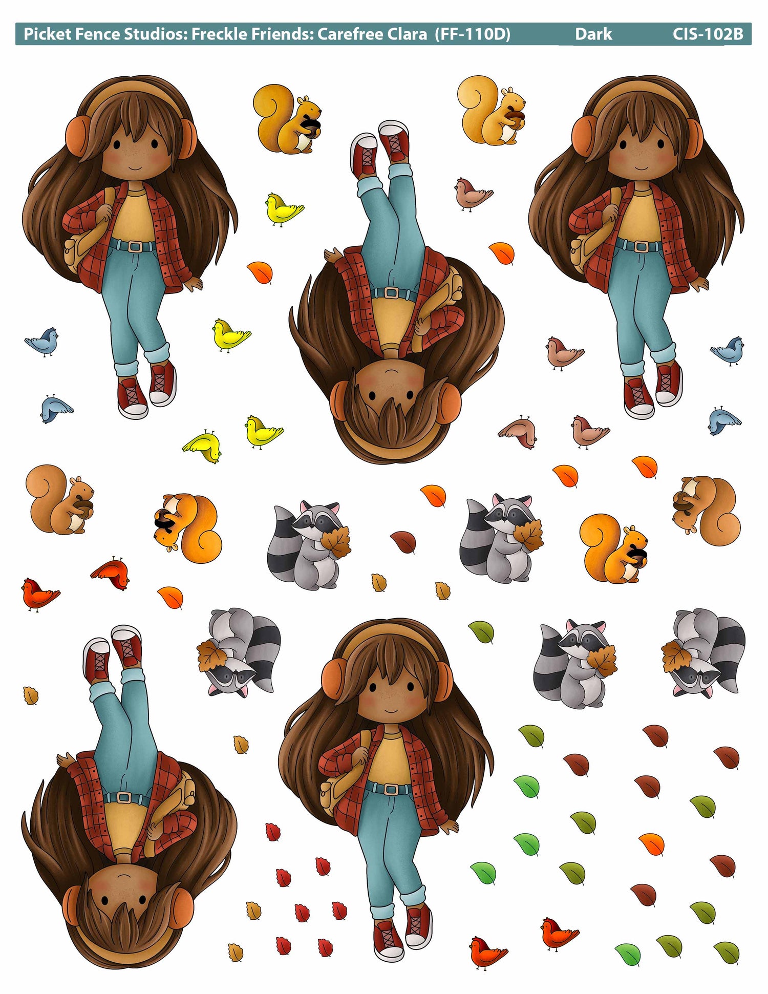 Colored Image Sheet - Freckle Friends: Carefree Clara (Dark Skin)