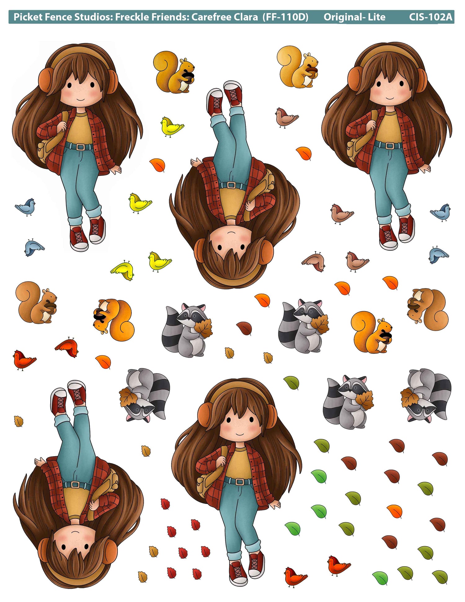 Colored Image Sheet - Freckle Friends: Carefree Clara (Original Orientation-Lite Skin)