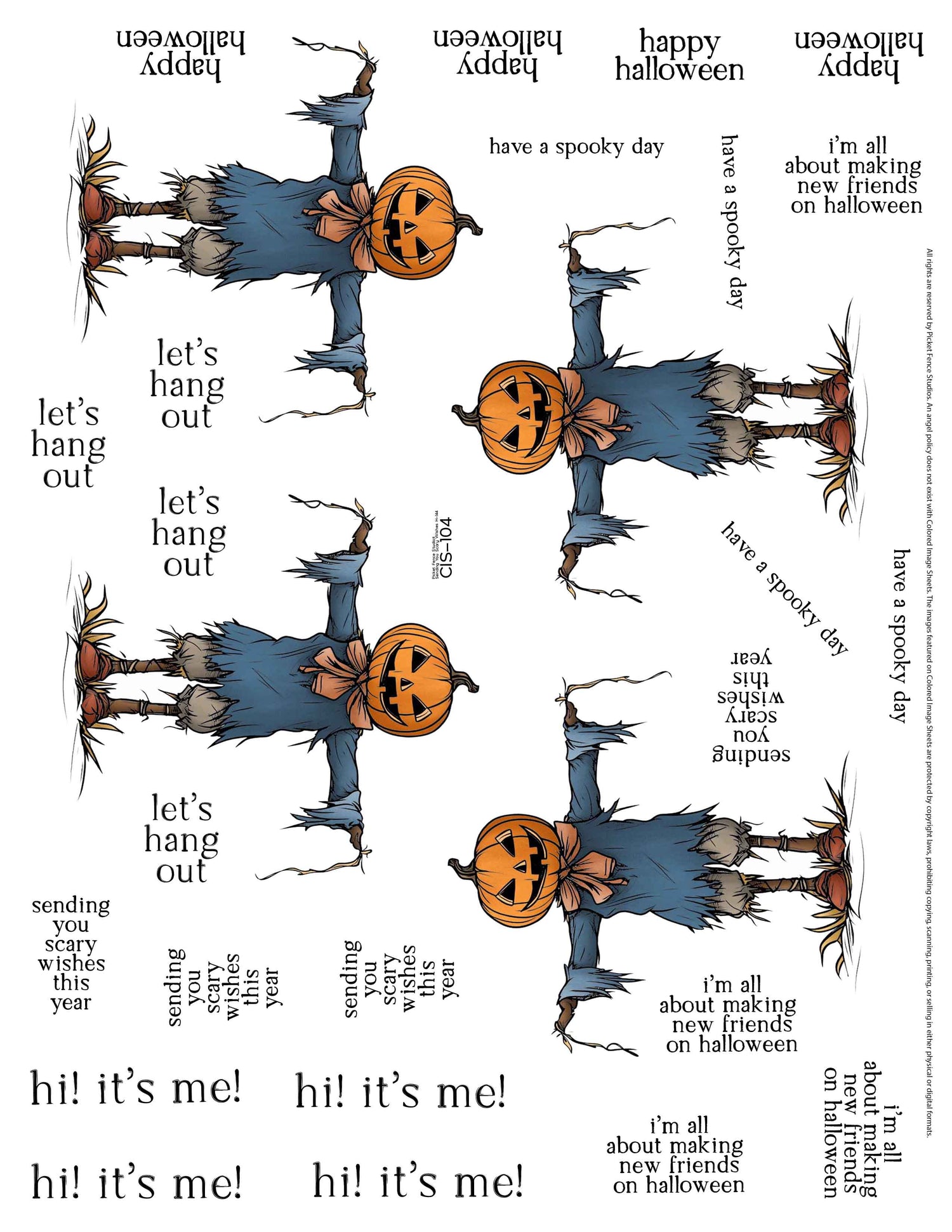 Colored Image Sheet - Sending You Scary Wishes