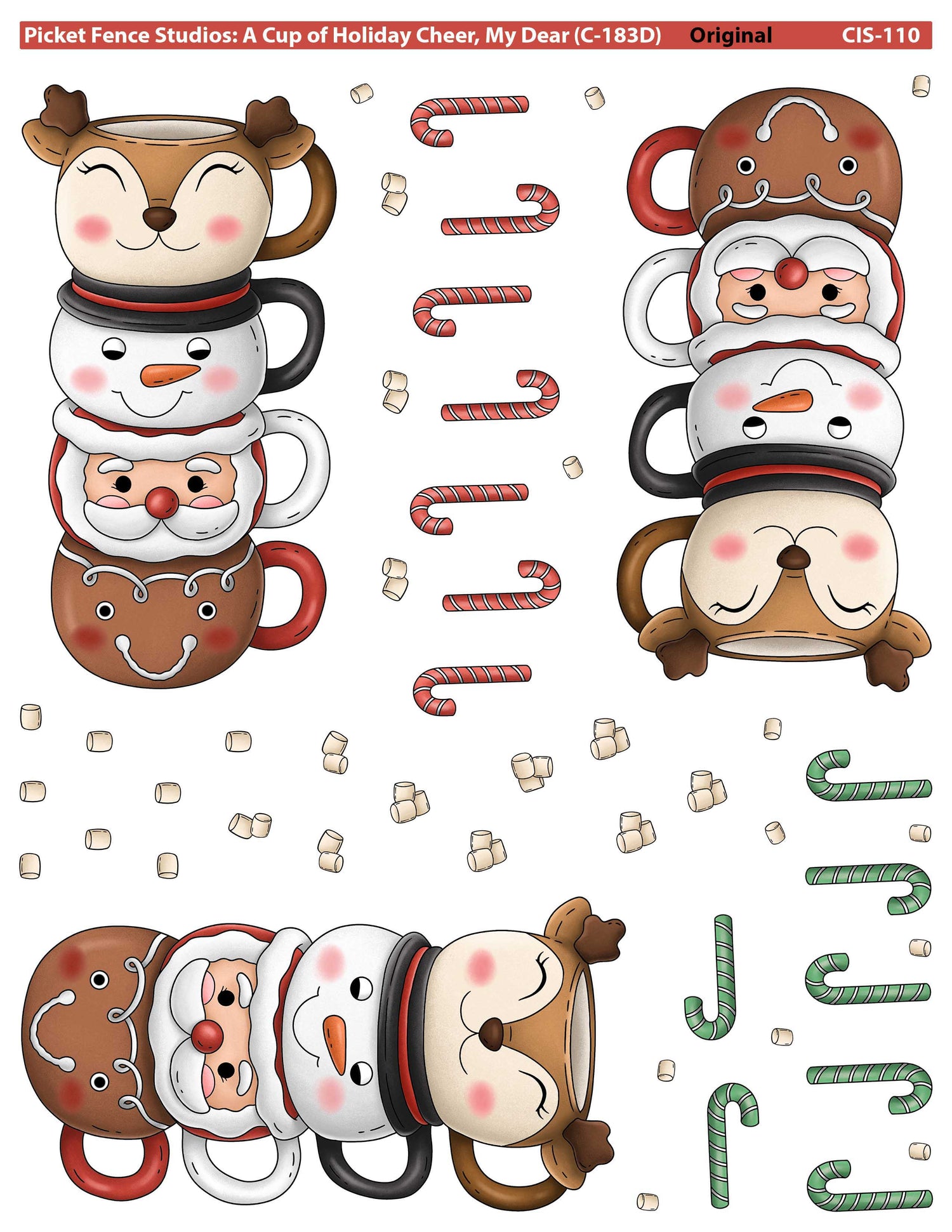 A Cup of Holiday Cheer, My Dear Colored Image Sheet (Original Orientation)