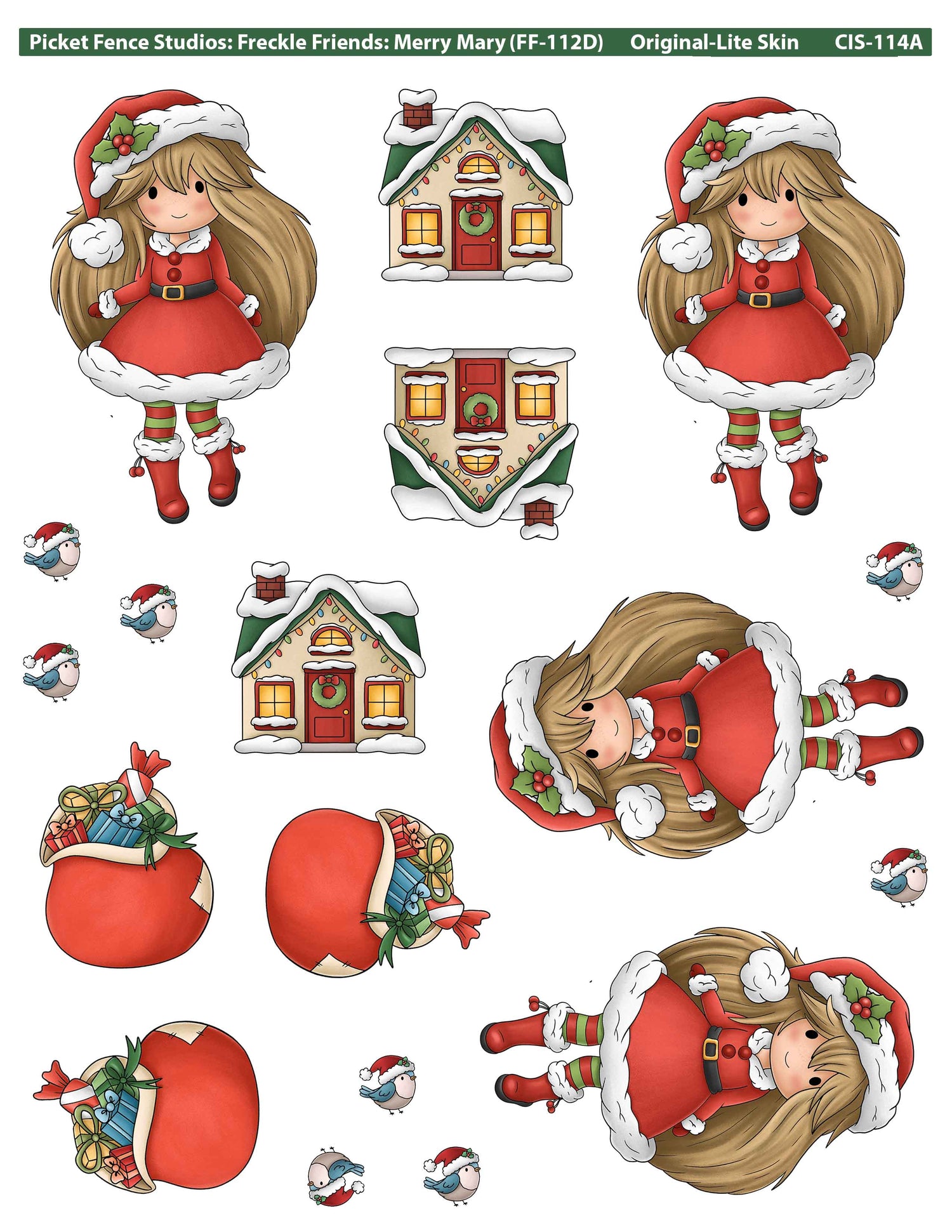 Freckle Friends: Merry Mary Colored Image Sheet (Lite Skin-Original Orientation)