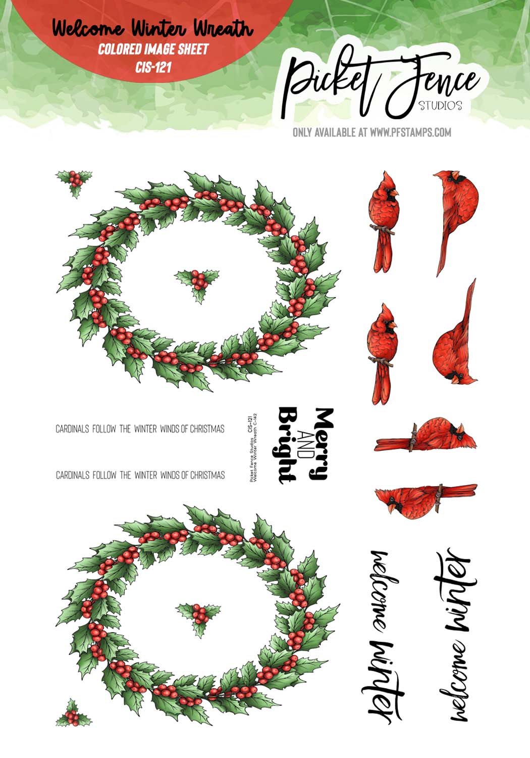 Welcome Winter Wreath Colored Image Sheet