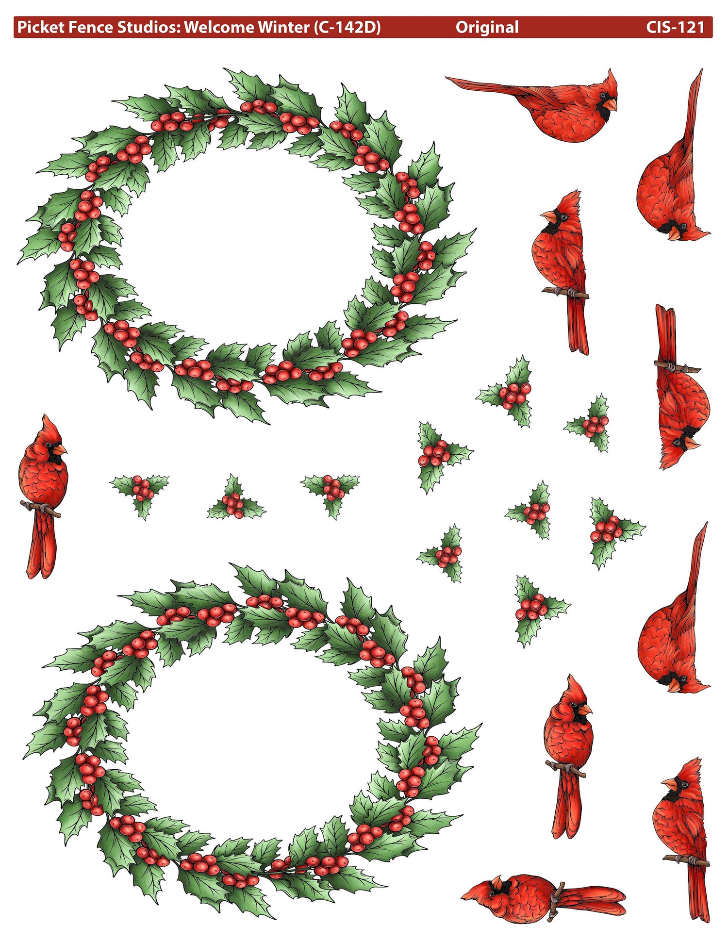 Welcome Winter Wreath Colored Image Sheet (Original Orientation)