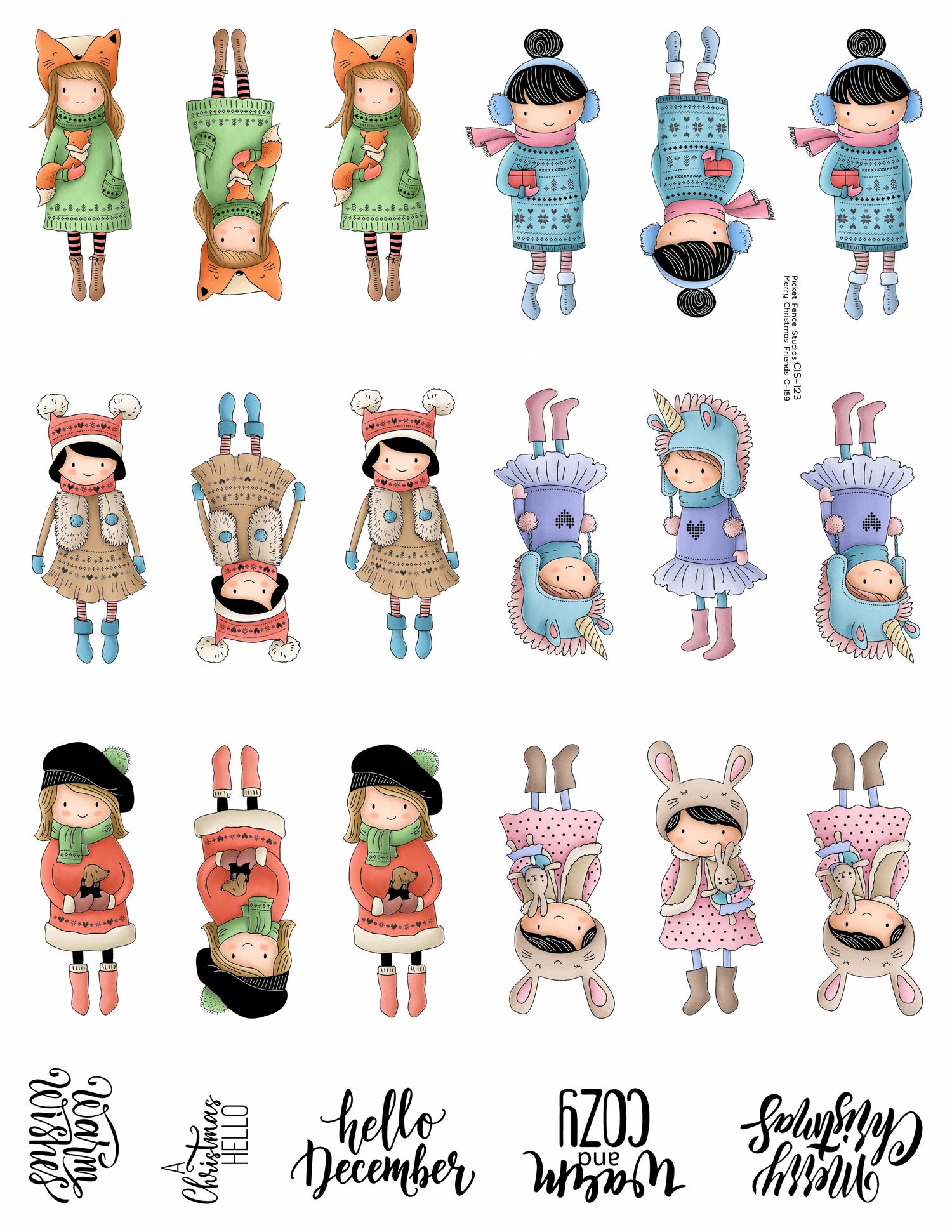 Colored Image Sheet: Merry Christmas Friends