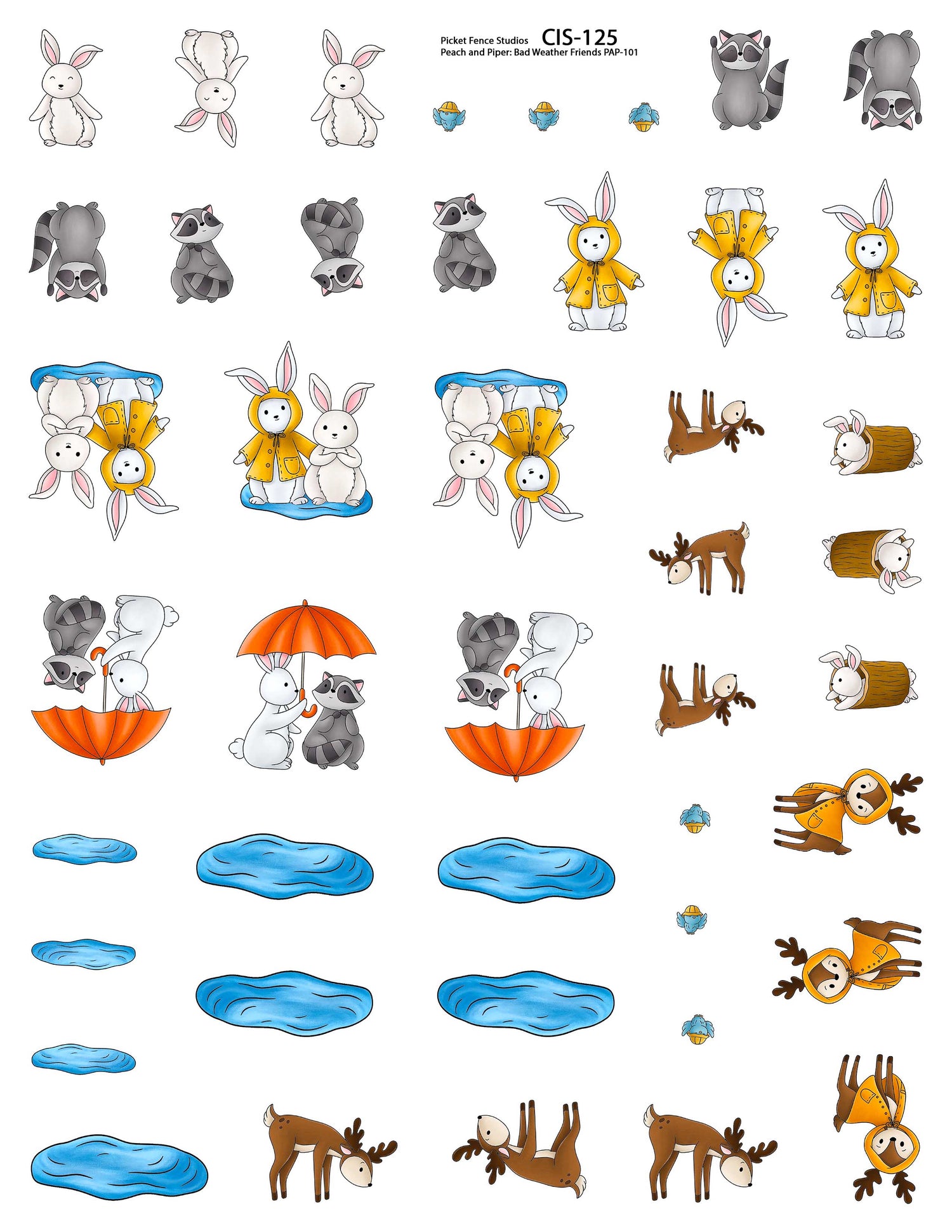Colored Image Sheet: Peach and Piper: Bad Weather Friends