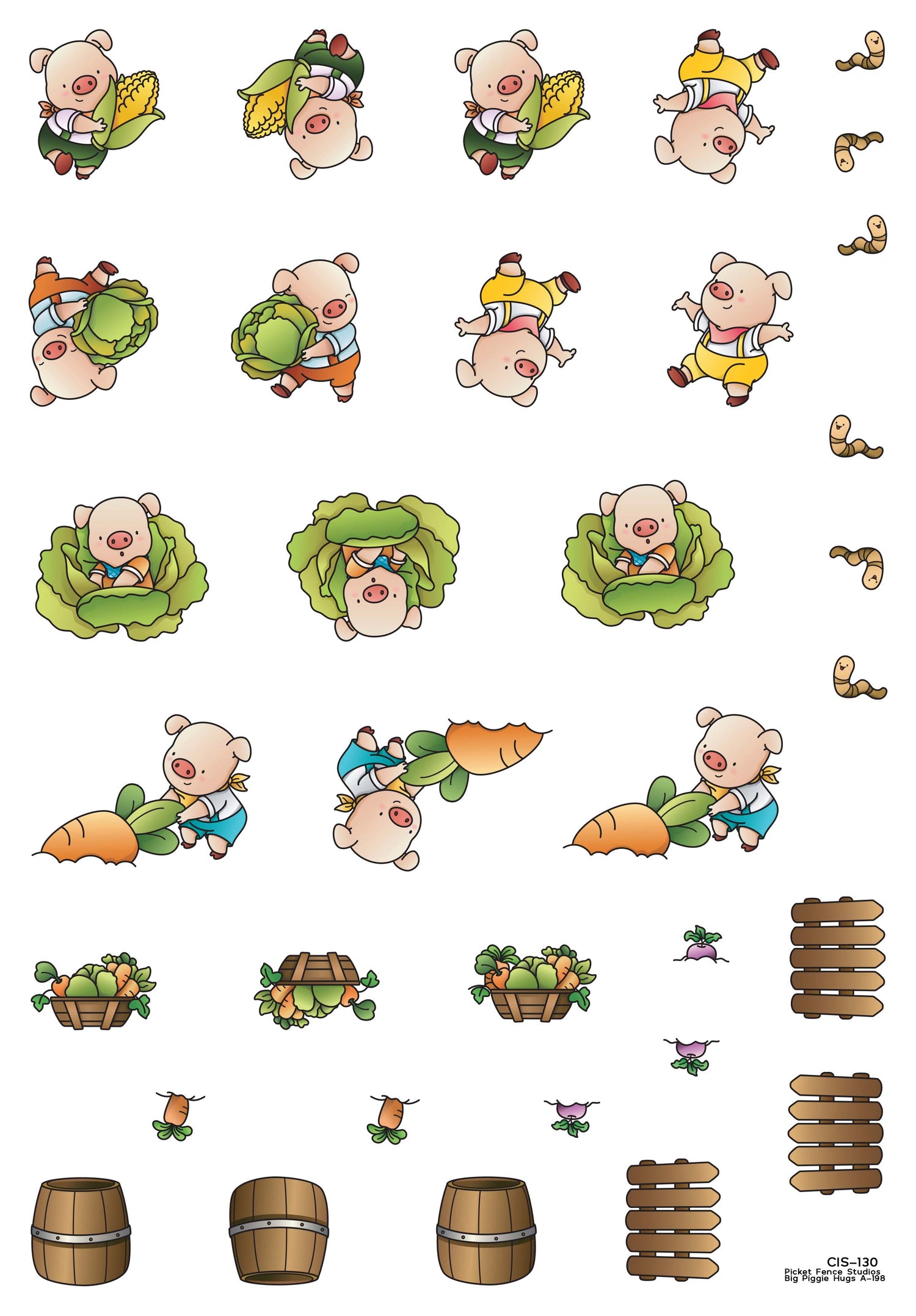 Colored Image Sheet - Big Piggy Hugs