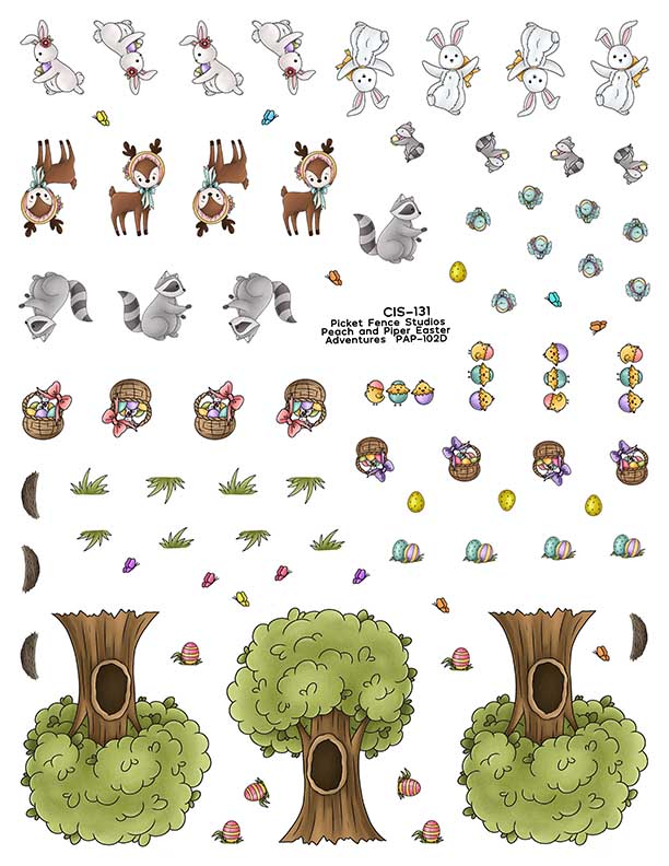 Colored Image Sheet - Peach and Piper: Easter Adventures