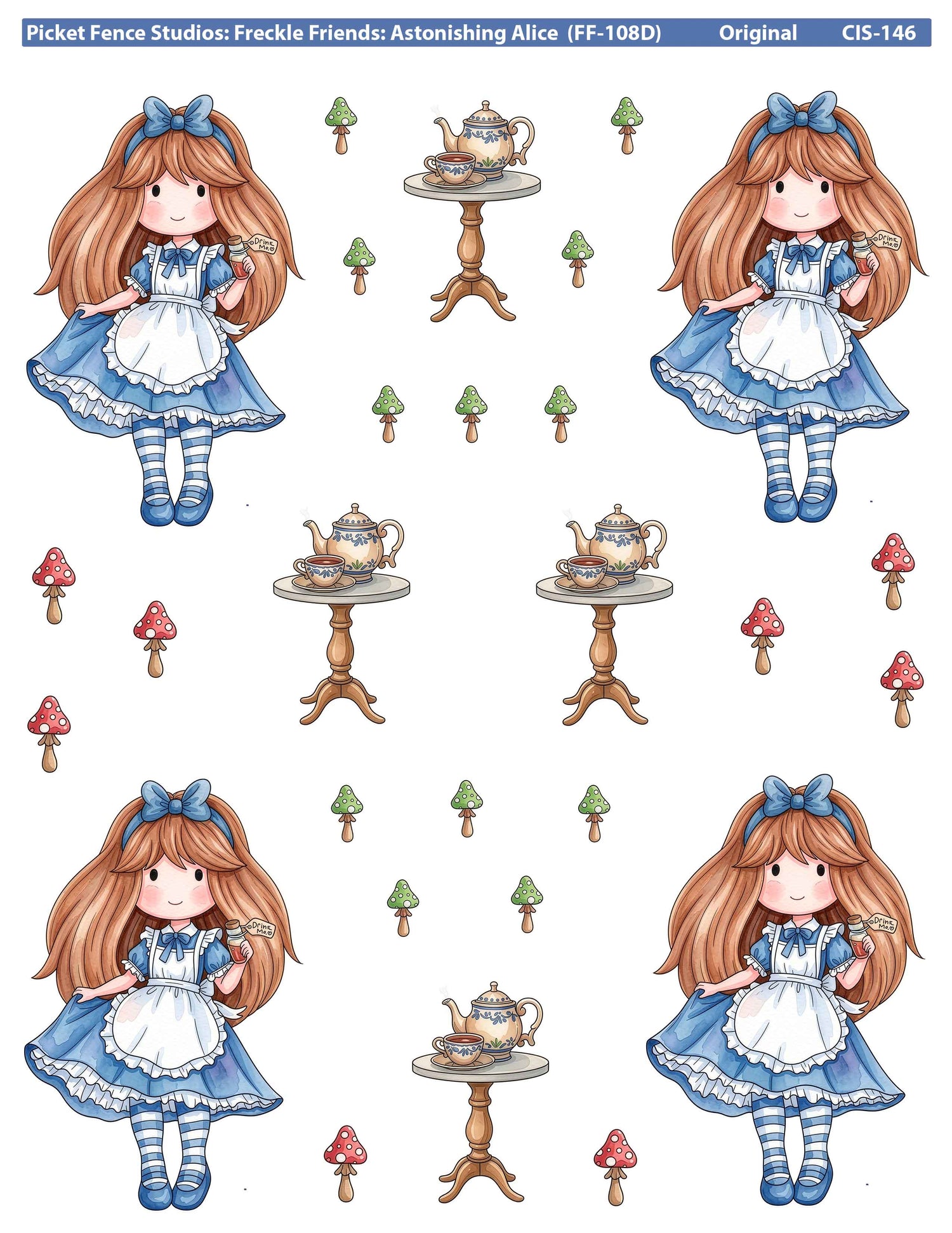 Colored Image Sheet:  Freckle Friends: Astonishing Alice (Original Orientation)