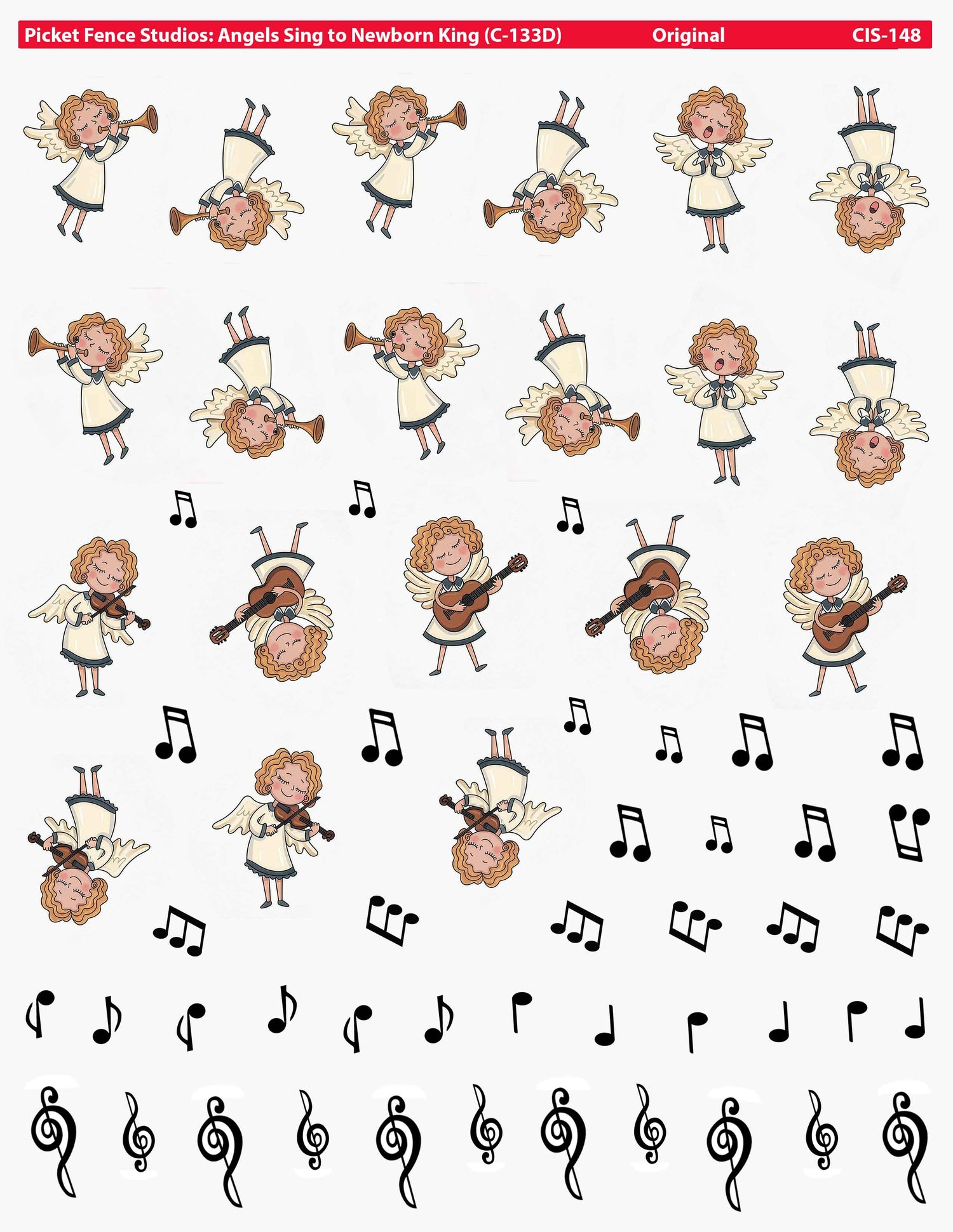 Colored Image Sheet - Angels Sing to Newborn King (Original Orientation)