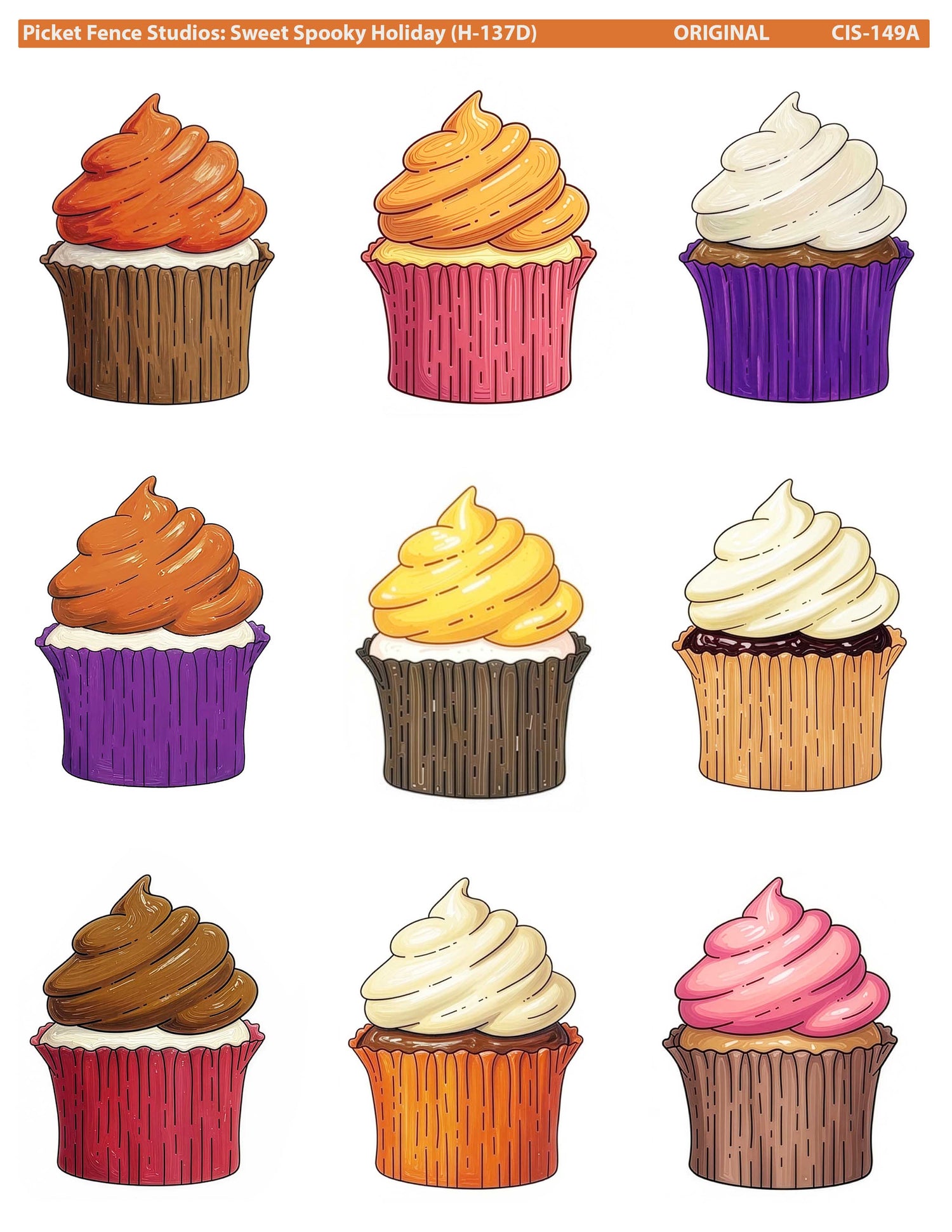 Colored Image Sheet - Sweet Spooky Holidays Cupcakes (Kelly Taylor)