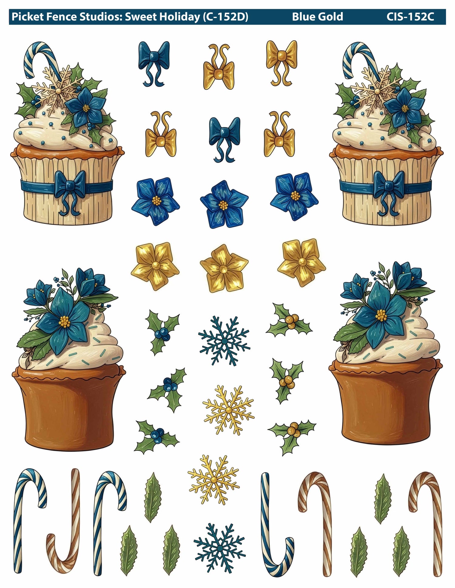 Colored Image Sheet: Sweet Holiday (Blue Golds)