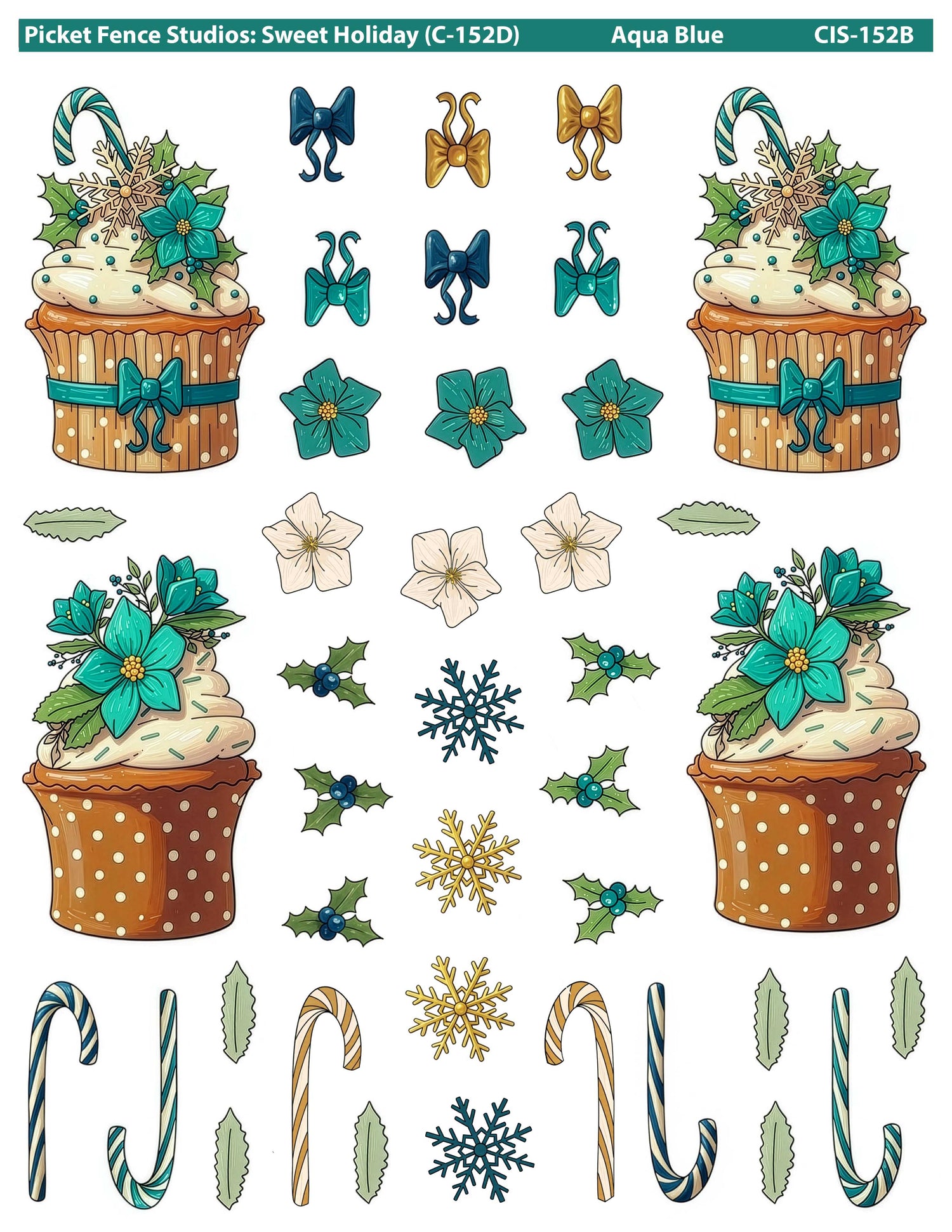Colored Image Sheet: Sweet Holiday (Teal Gold)