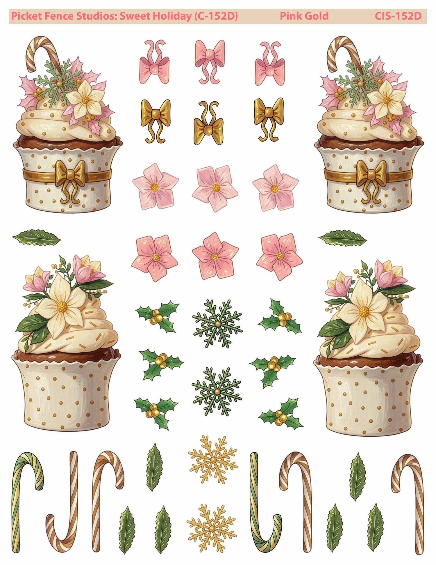 Colored Image Sheet: Sweet Holiday (Pink Golds)