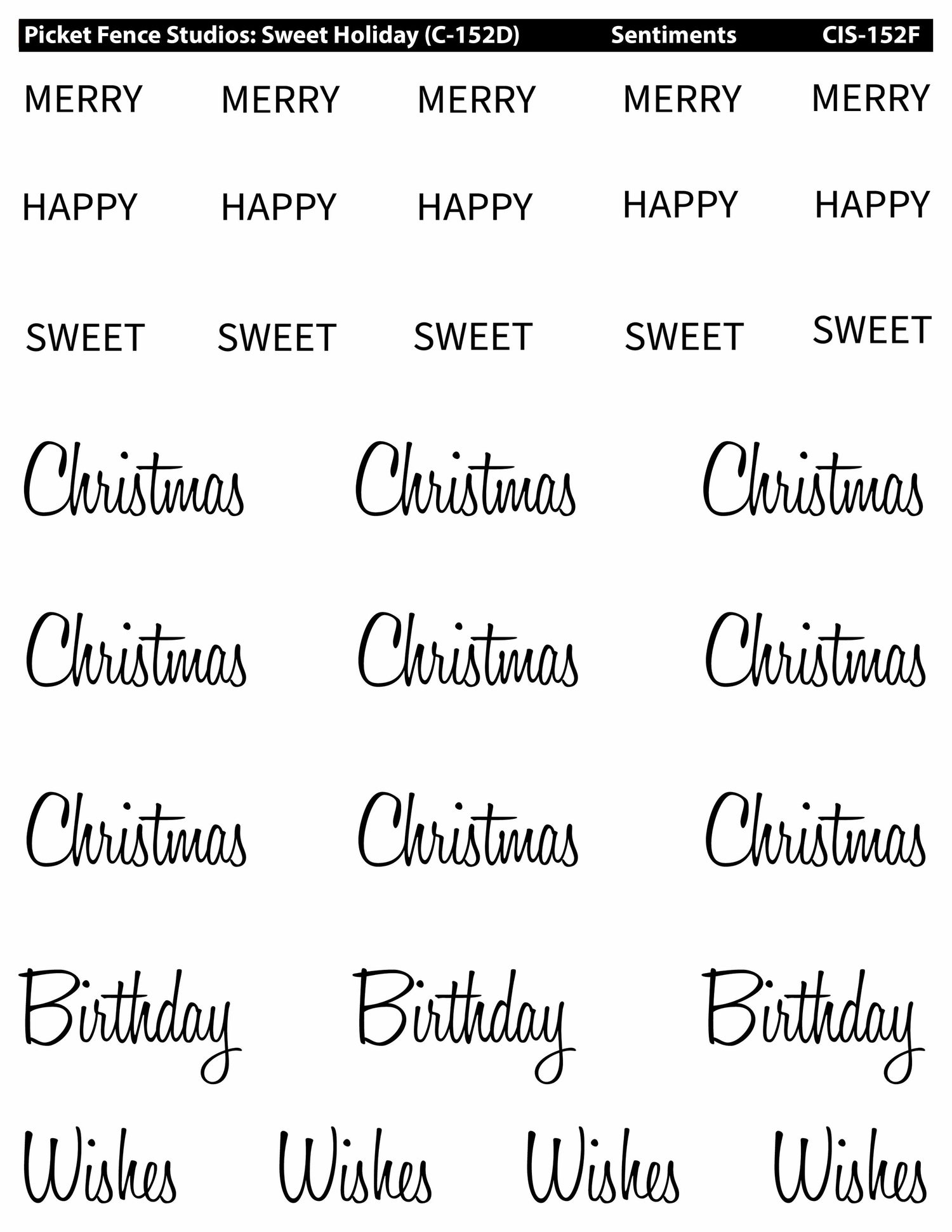Colored Image Sheet: Sweet Holiday (Sentiments)