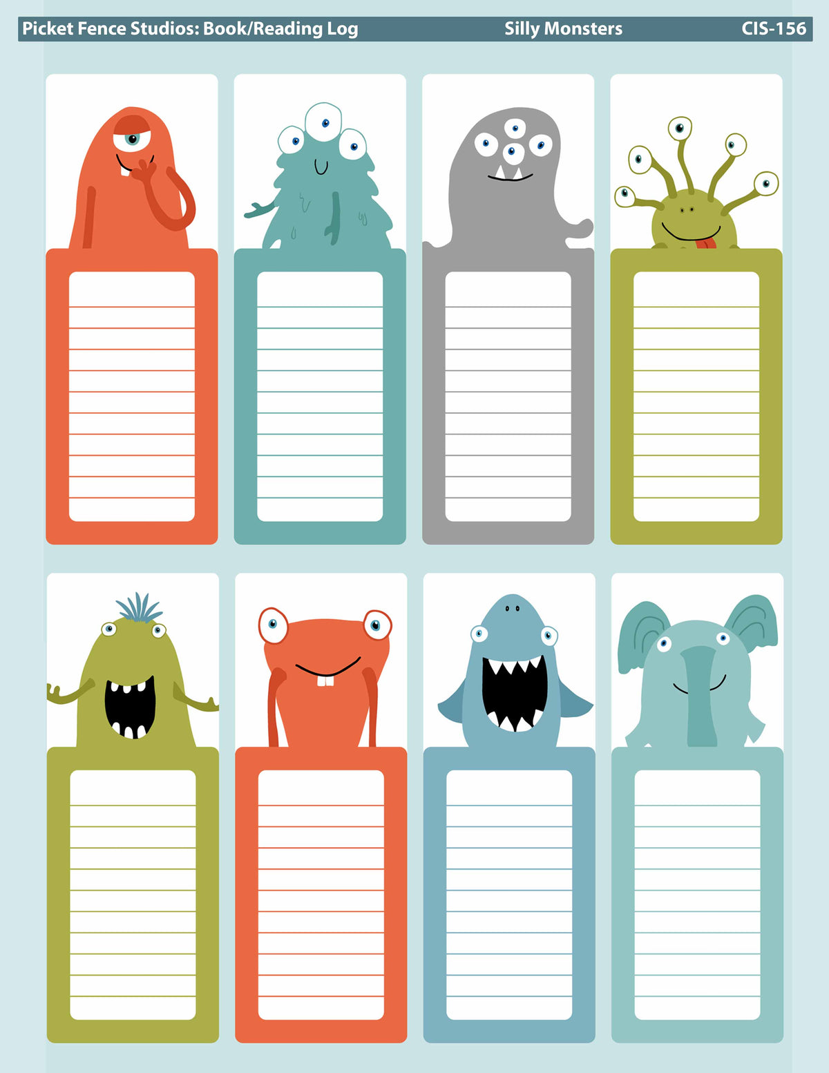 Reading Logs: Silly Monsters 1