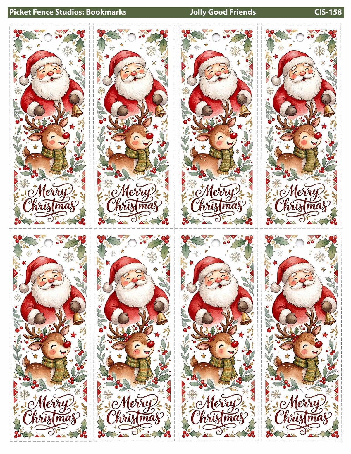 Bookmarks: Santa and Friend